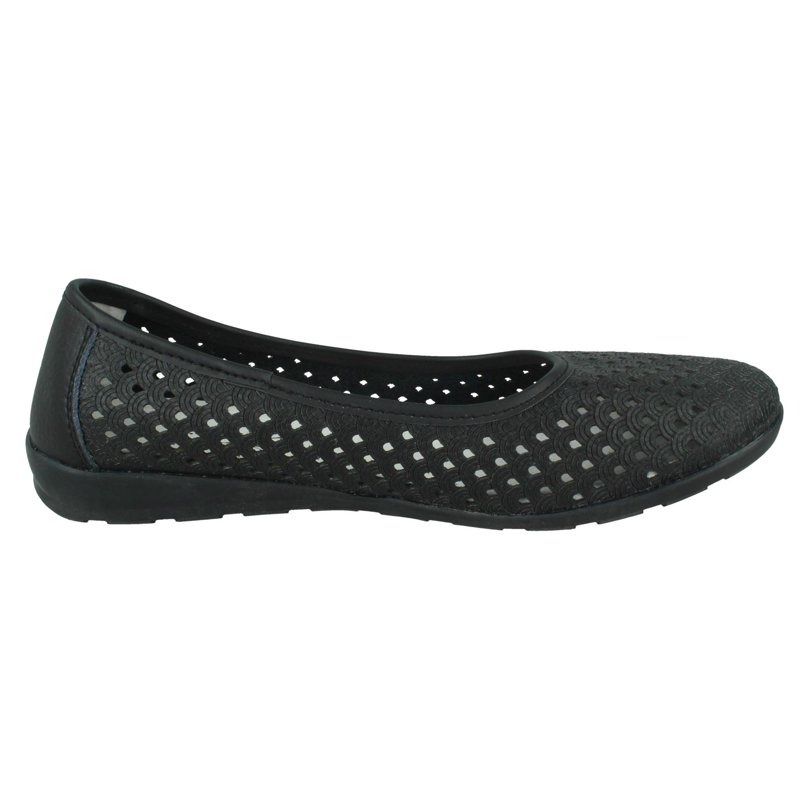 Ladies Eaze Synthetic Slip On Casual Ballerina Shoes - Picture 5 of 47