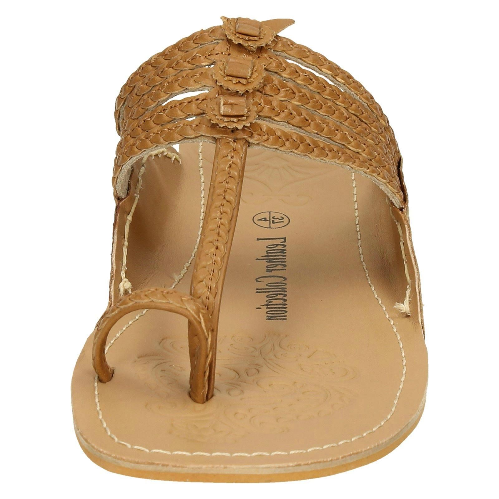 Ladies Leather Collection Flat Toeloop 'Braided Sandals' - Picture 45 of 55