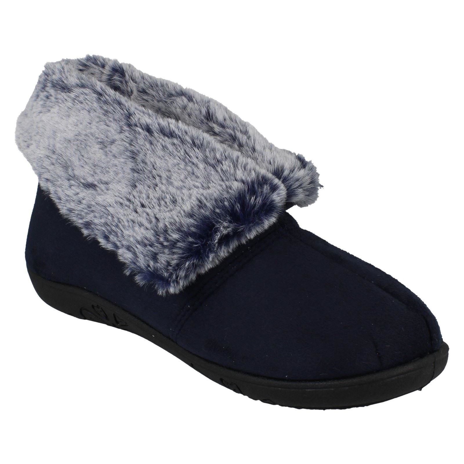 Ladies Padders Faux Fur Cuffed Slippers 'Esme' - Picture 14 of 37