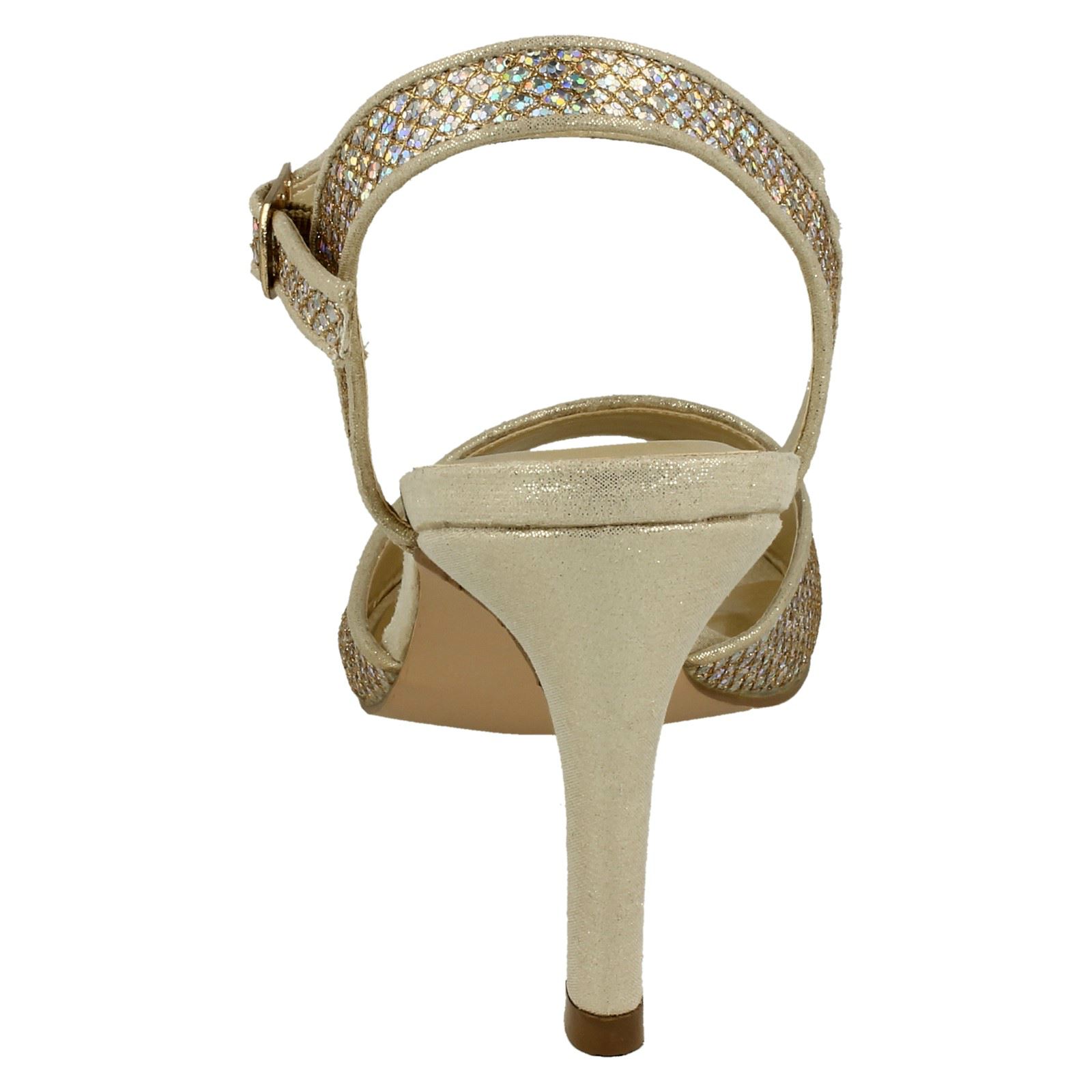Anne Michelle Ladies Glitter Peep Toe Heels - Picture 14 of 28