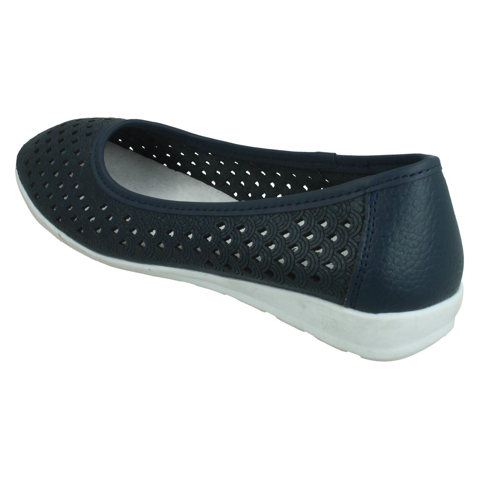 Ladies Eaze Synthetic Slip On Casual Ballerina Shoes - Picture 13 of 47