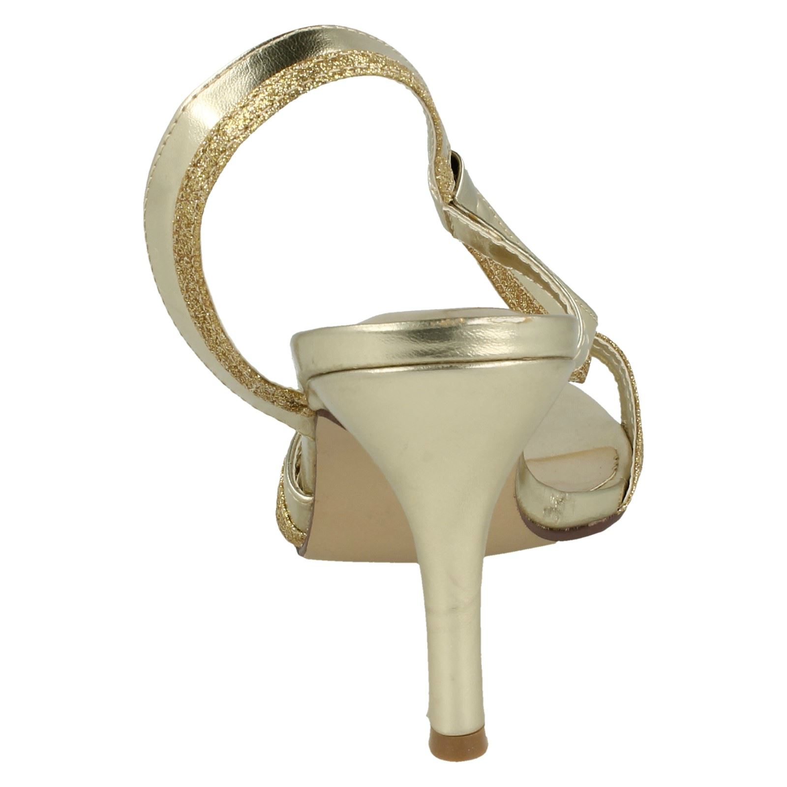 Damen Anne Michelle Glitzer Detailliert Riemen Hoch Absatz Sandalen F1R0158 - Bild 14 von 37