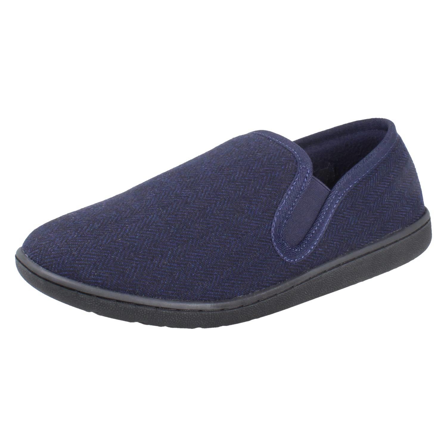 Mens Clarks Textile Slip On Twin Gusset Slippers King Ease - Picture 20 of 28