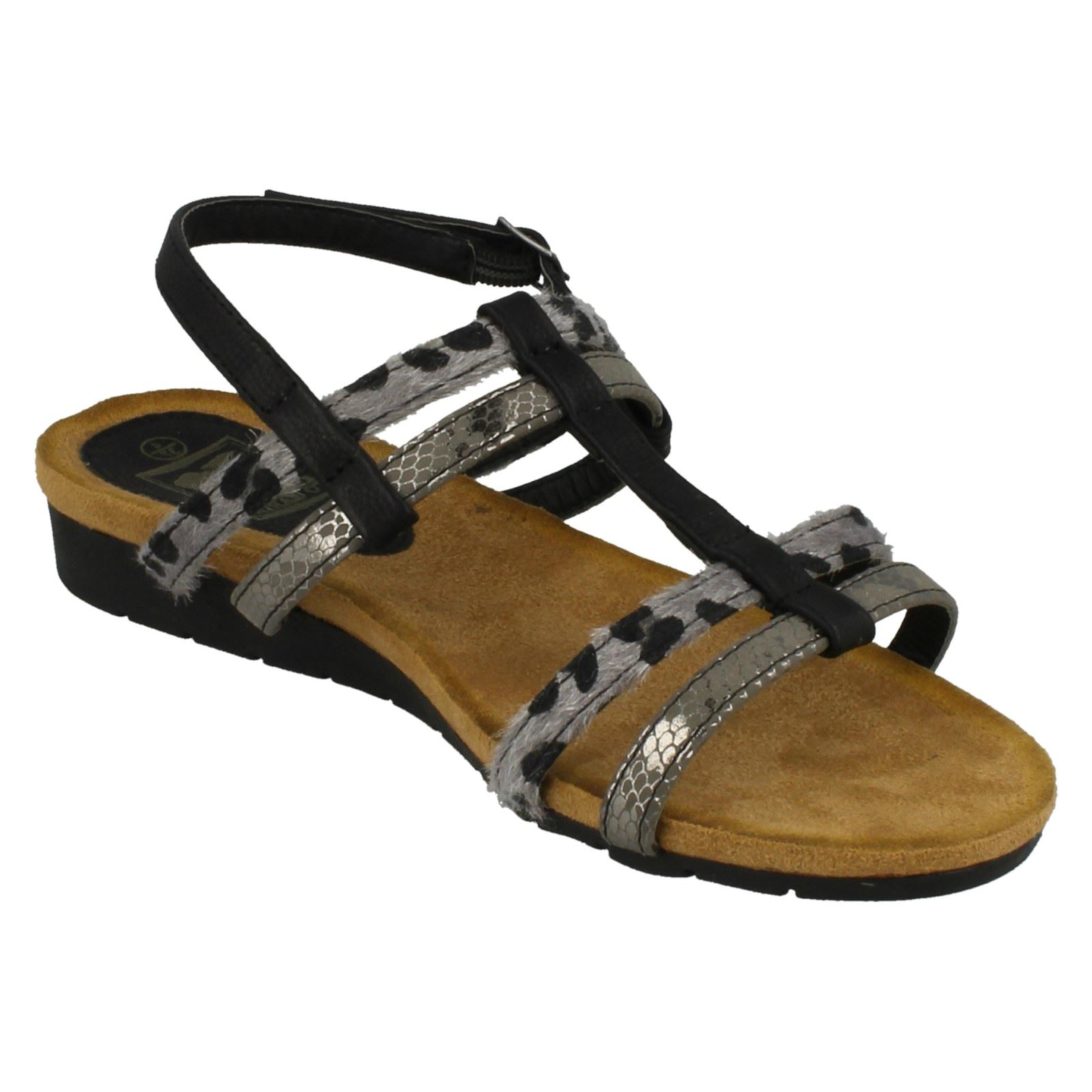 Ladies Down To Earth T Bar Slingback Sandals - Picture 17 of 19