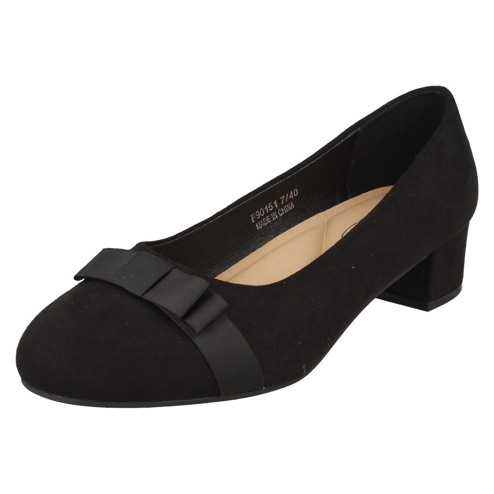 Ladies Spot On Block Heel Formal Wide Fit Court Shoes  F9R0151 - Picture 2 of 19