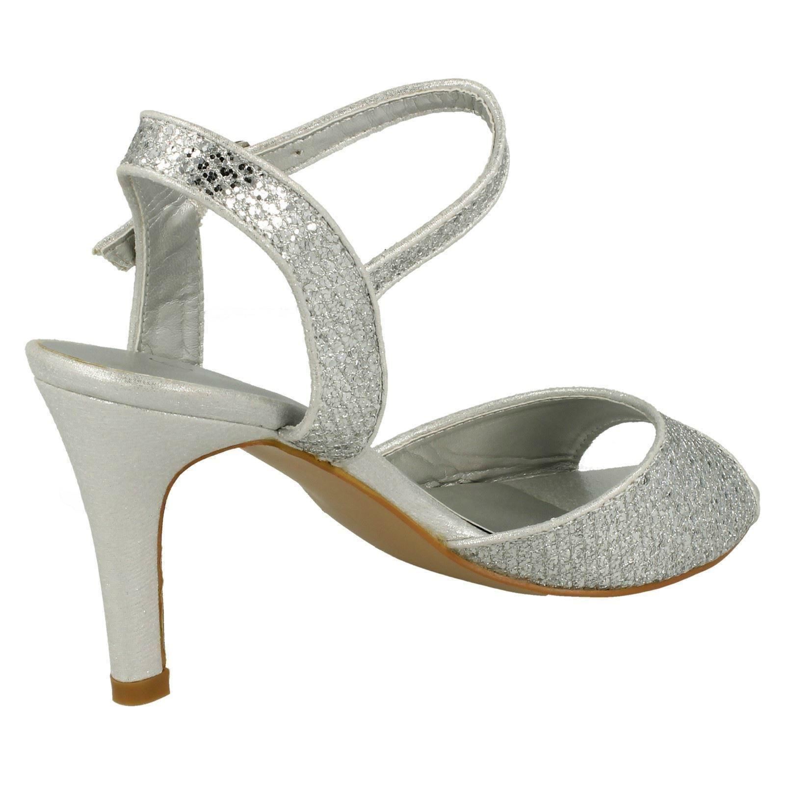 Anne Michelle Ladies Glitter Peep Toe Heels - Picture 24 of 28