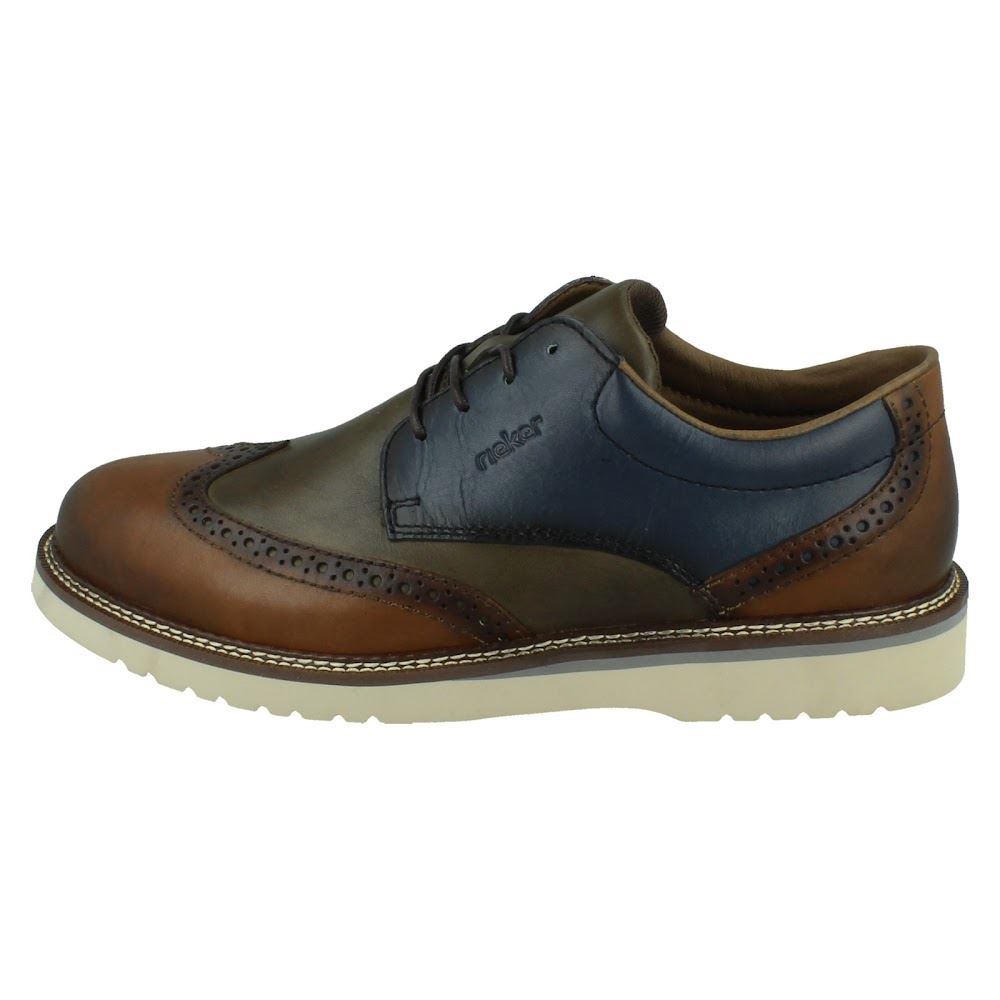 Mens Rieker Leather Lace Up Formal Dress Wide Fit Shoes: 04504 - Picture 3 of 10
