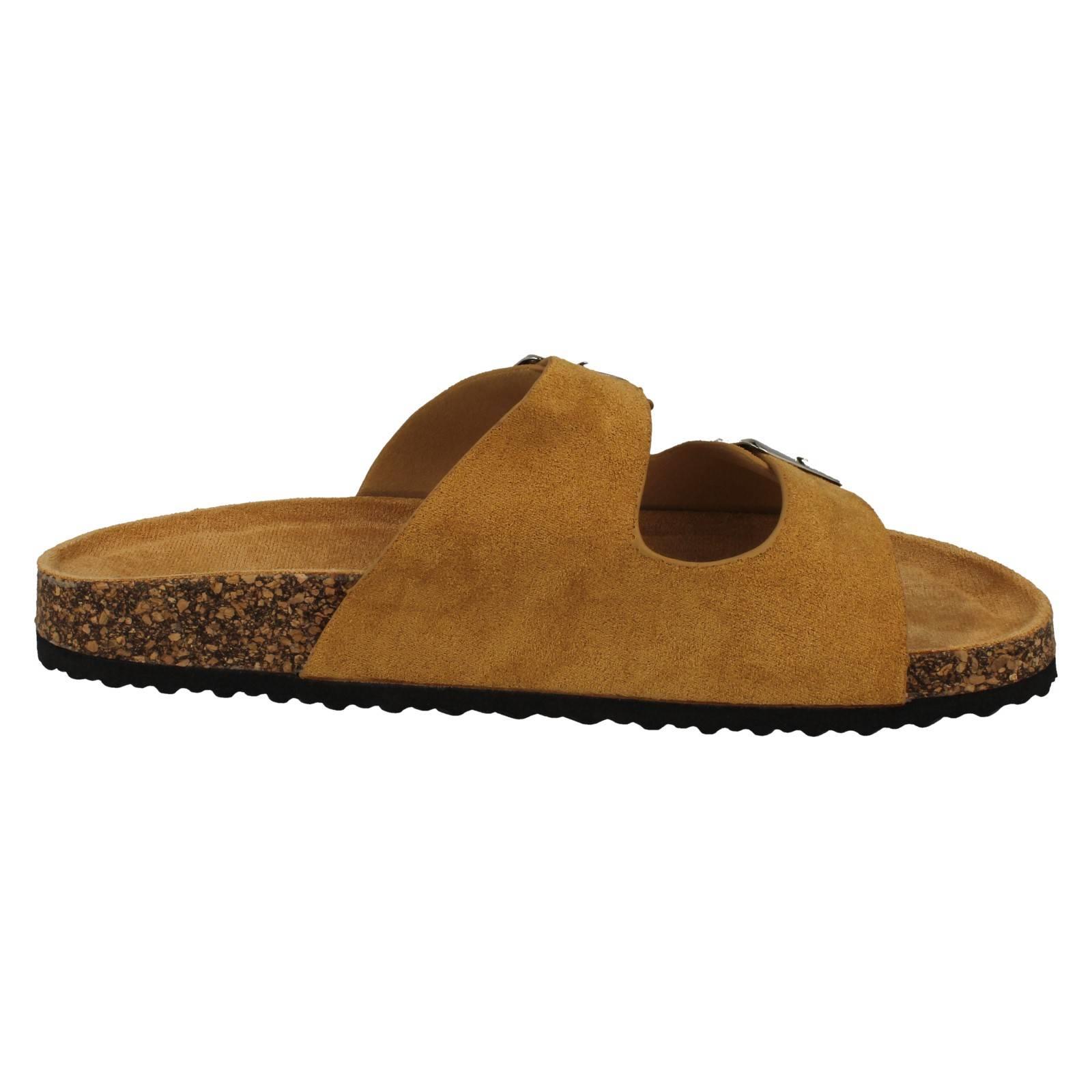 Sandalias de mula informales de doble hebilla detalladas para dama F0R0412 - Imagen 16 de 19