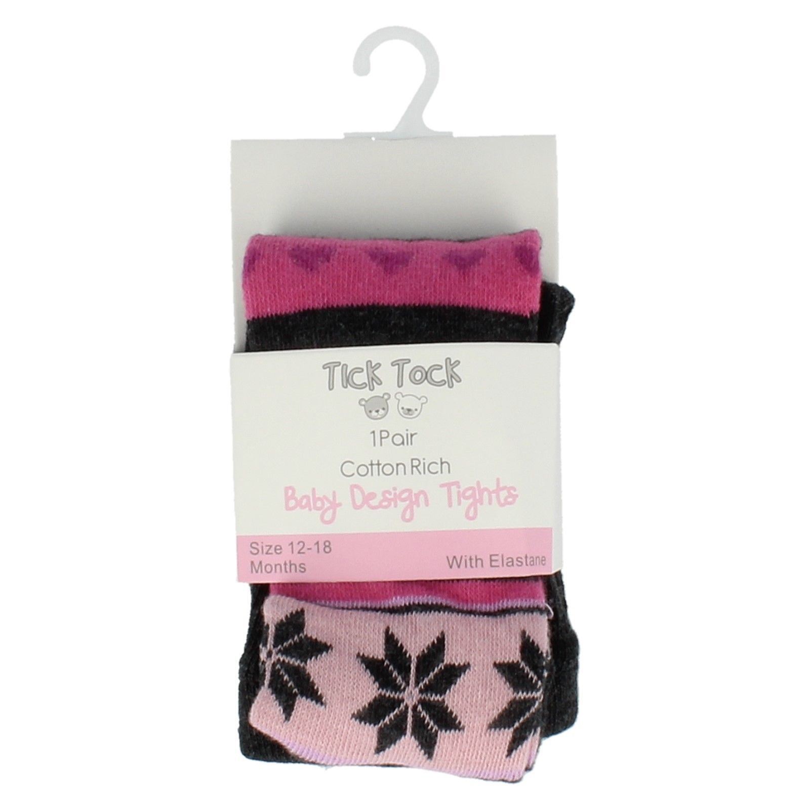 Girls Tick Tock Design Tights 45B115 - Picture 5 of 7