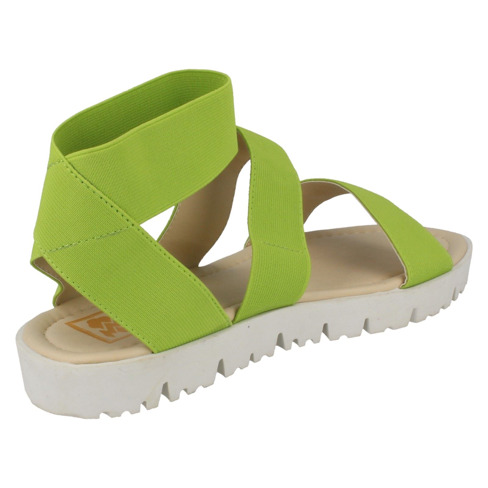 Ladies Elasticated Flat Sandals *Down To Earth* | eBay