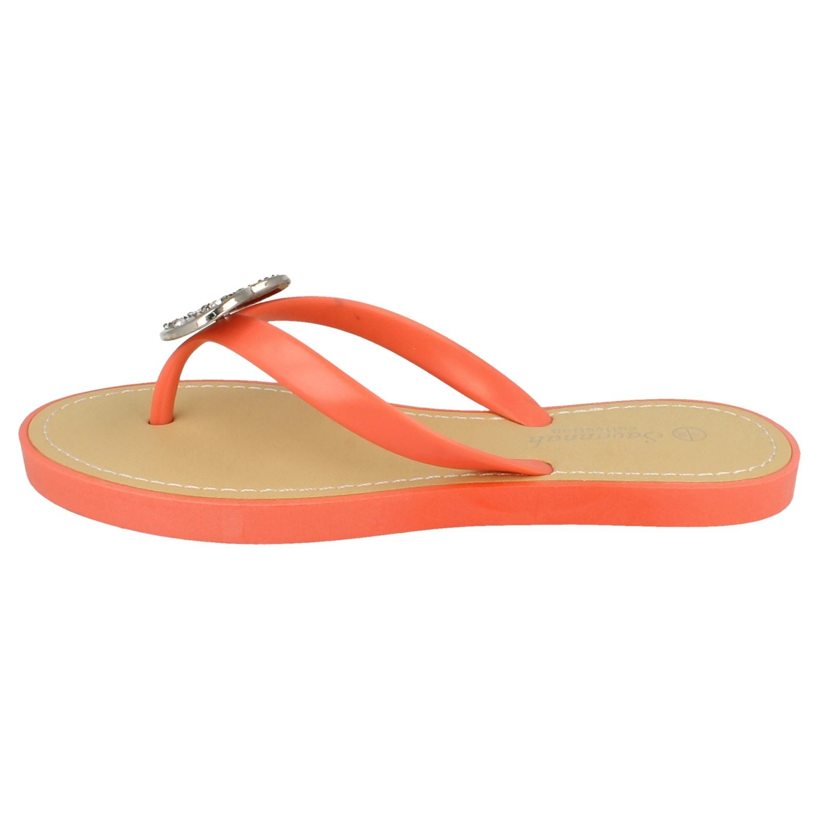 Chanclas elegantes sin cordones con detalles brillantes del corazón para damas Savannah F0R816 - Imagen 12 de 37