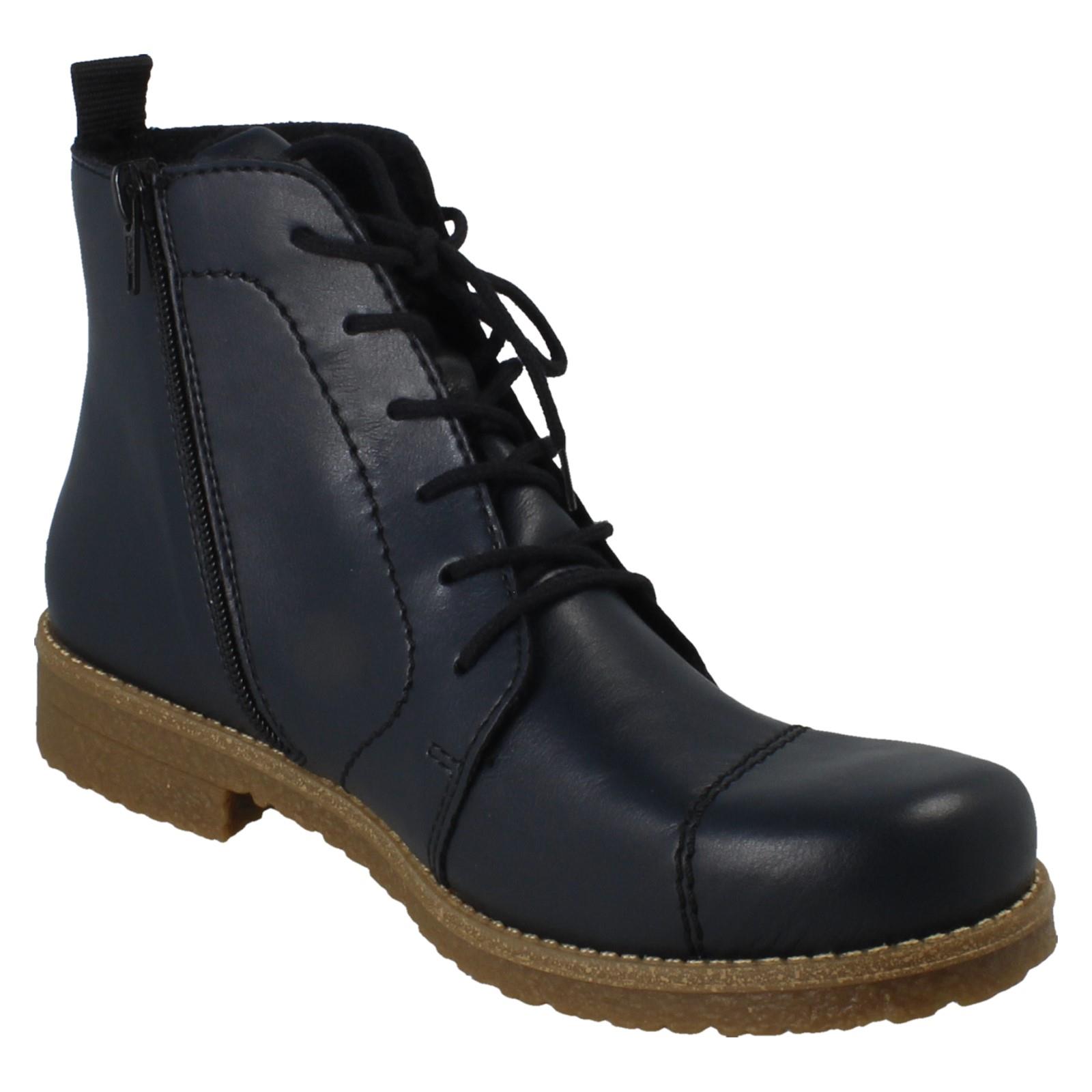Mujer Rieker Forro Polar Cremallera Y Cordones Cierre Botines '73500' - Imagen 8 de 10
