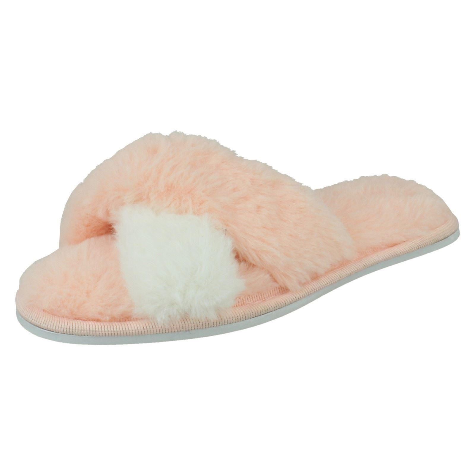 Girls Spot On Fluffy Mule Slippers - Picture 2 of 19
