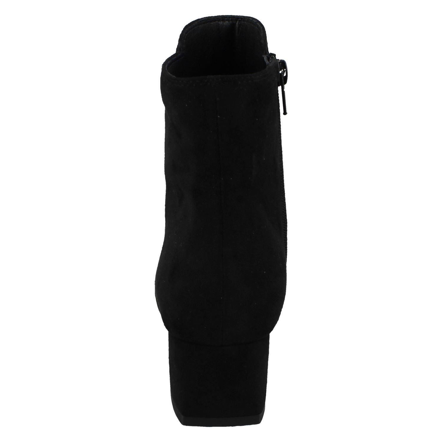 Ladies Spot On Mid Heel Ankle Boots - Picture 5 of 19