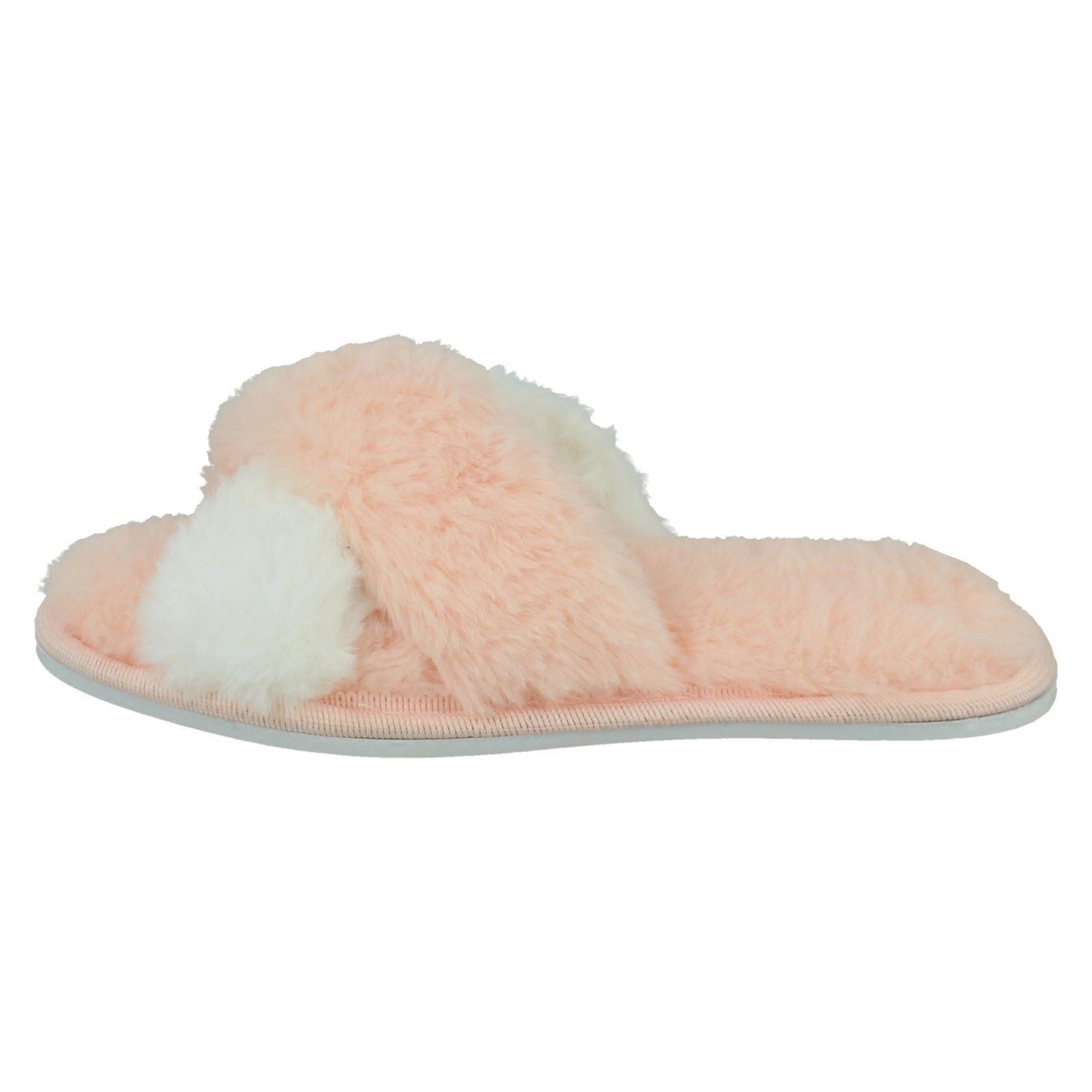 Girls Spot On Fluffy Mule Slippers - Picture 3 of 19