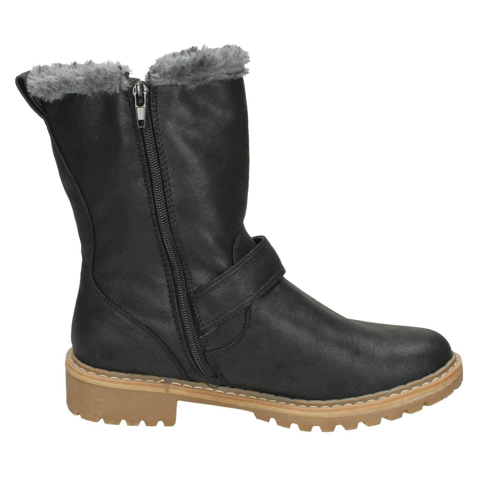 Botas informales de pantorrilla con ribete de piel con los pies en la tierra para dama F5R0866 - Imagen 7 de 19