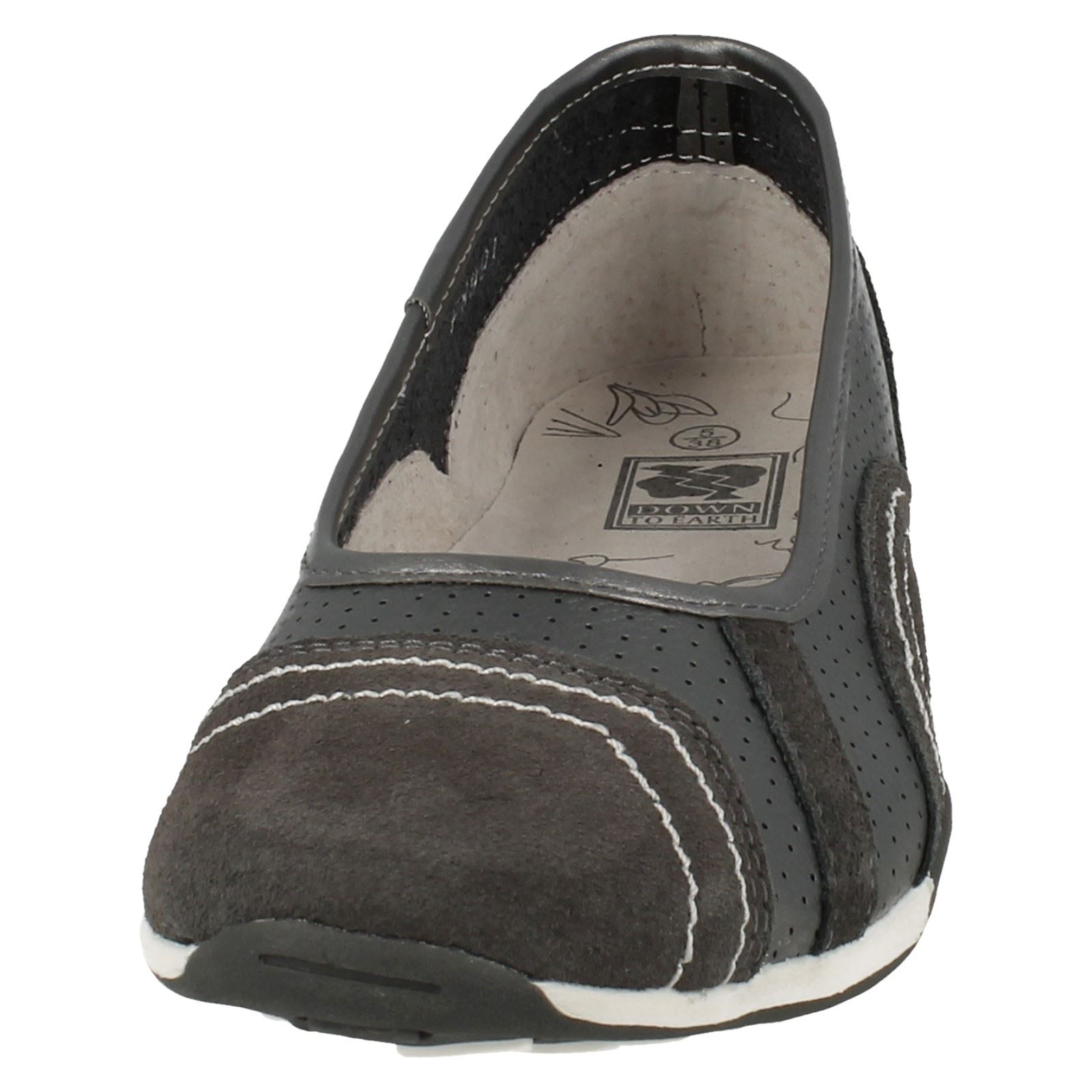 Down To Earth Ladies Flat Ballerina Shoes