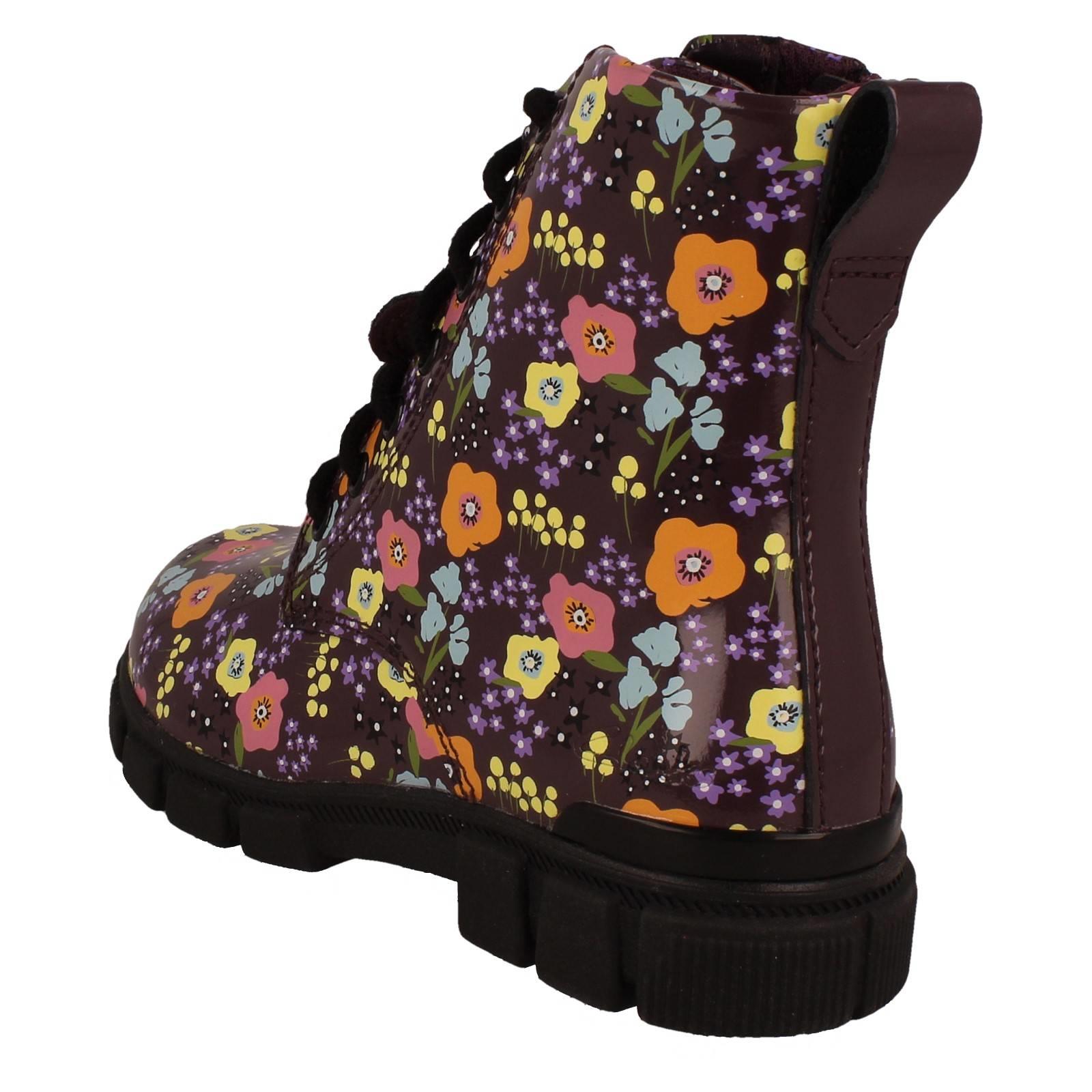 Girls Clarks Floral Pattern Ankle Boots Evyn Top K - Picture 4 of 10