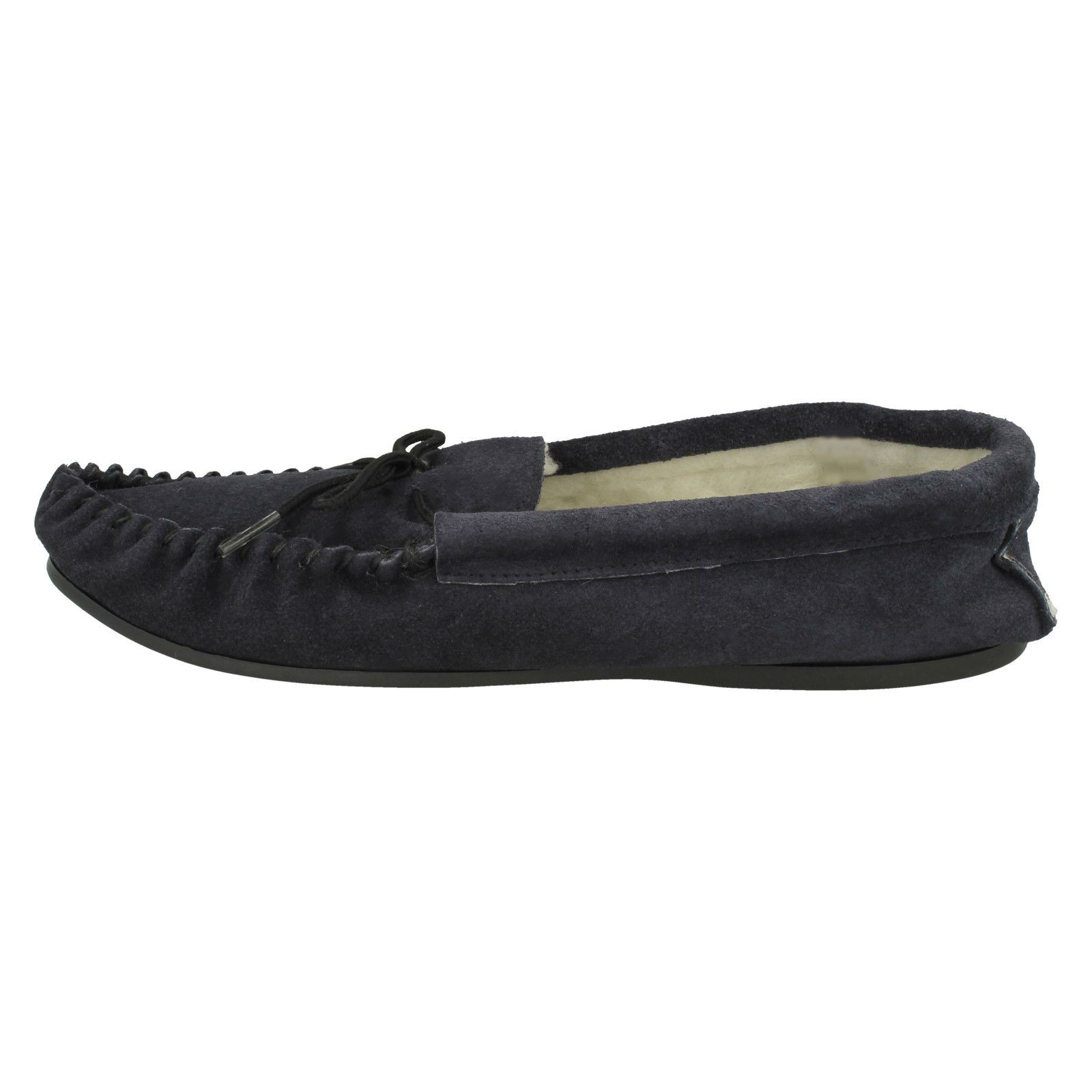 Mens Spot On Vamp Moccasin Fleece Lined Slippers 'Mocc' - Picture 16 of 19