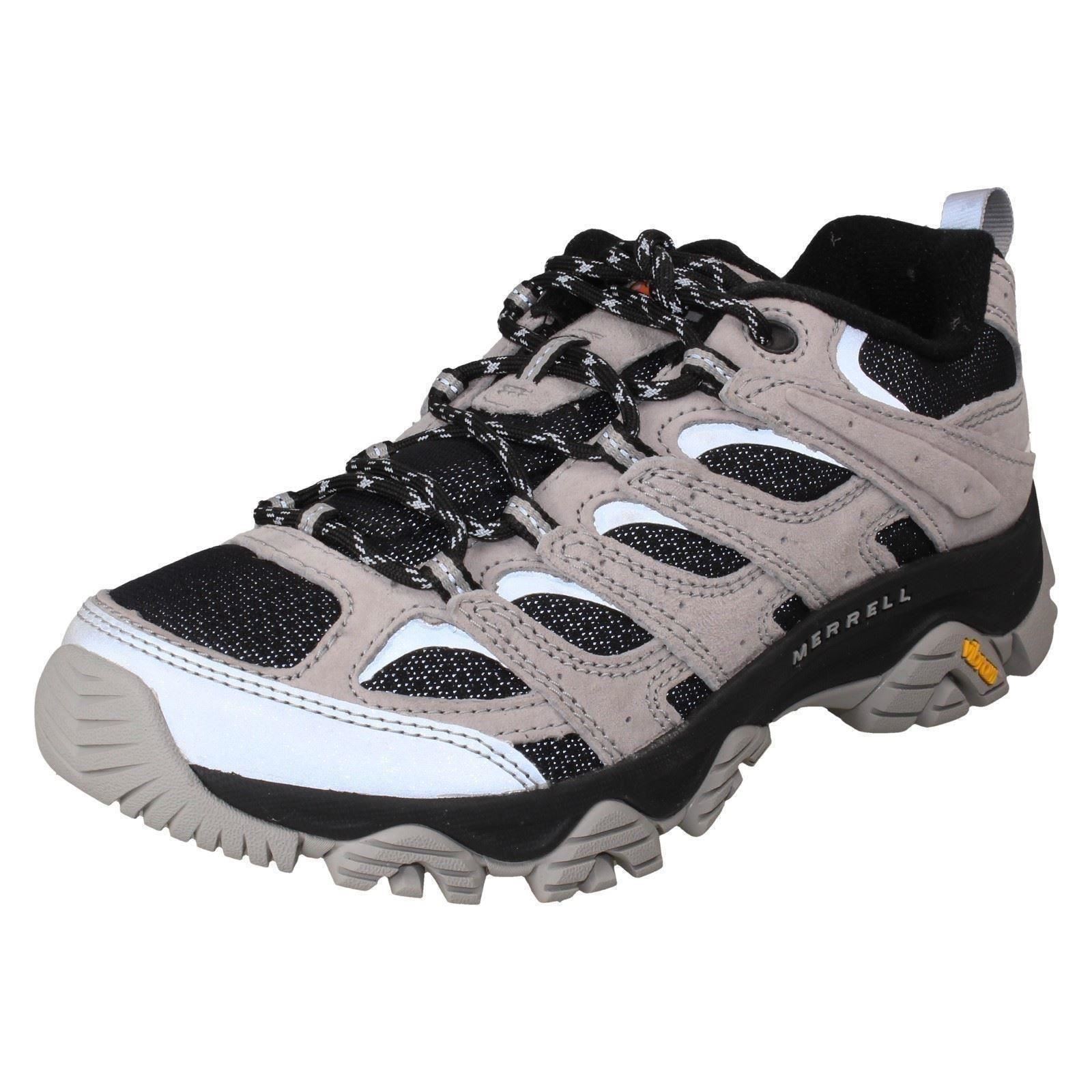 Ladies Merrell Vibram With A Sole Lace Up Walking Shoes 'Moab 3 Reflective' - Picture 2 of 10