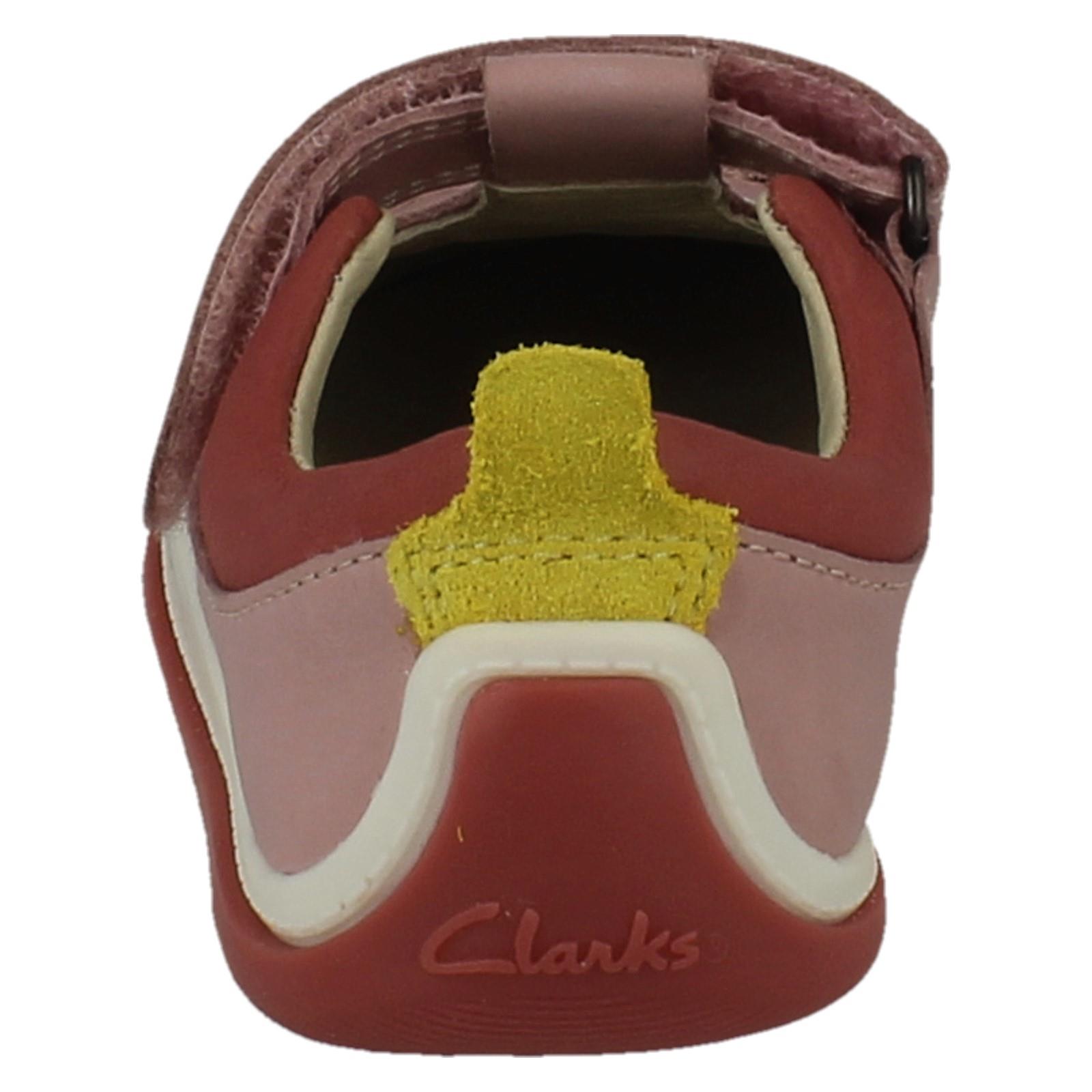 Niños Niños Niñas Clarks Cuero Gancho y Bucle Barra en T Zapatos Fideos Brillo T - Imagen 5 de 19