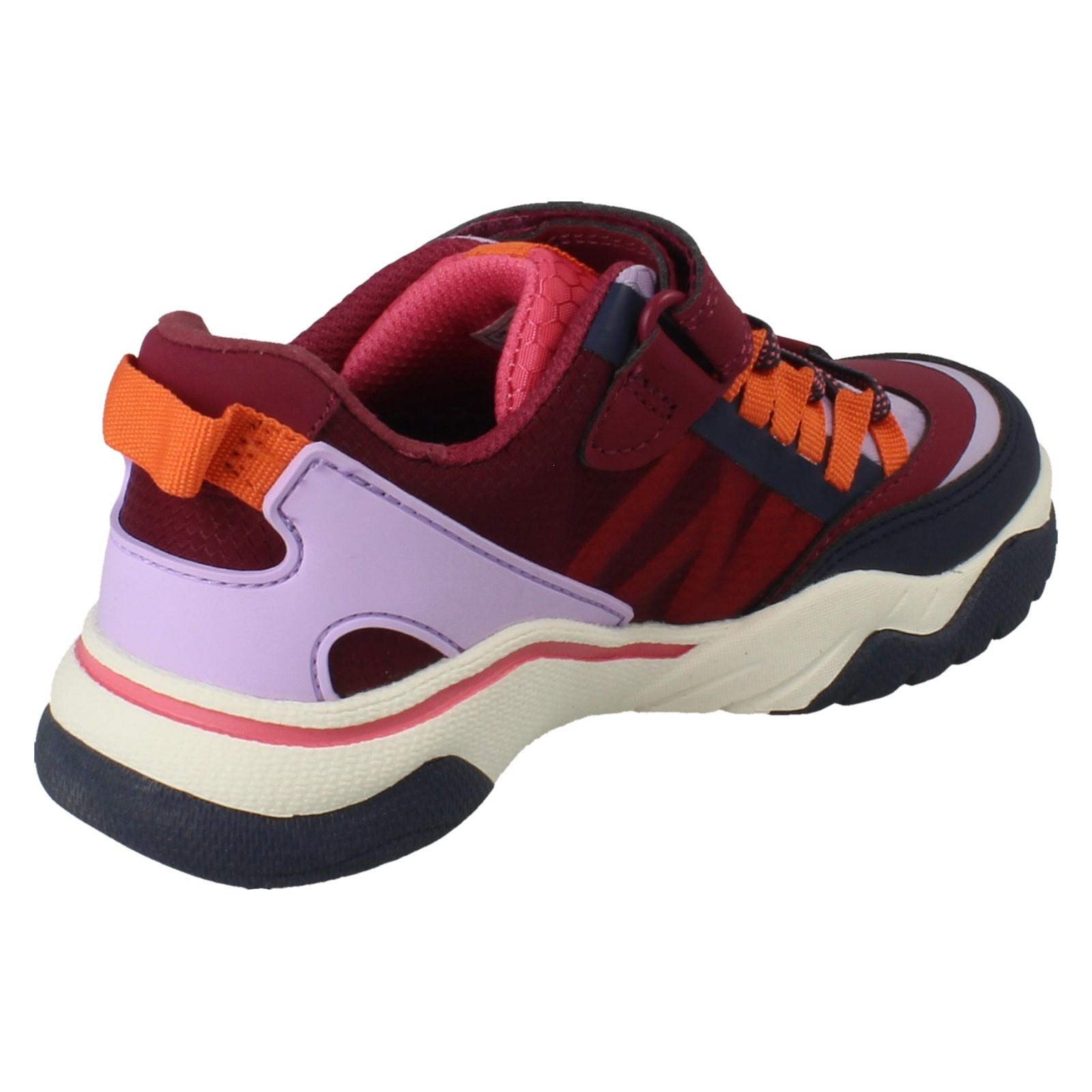 Kids Clarks Vegan Colour-Pop Machine Washable Sports Trainers *Feather Track* - Picture 6 of 37