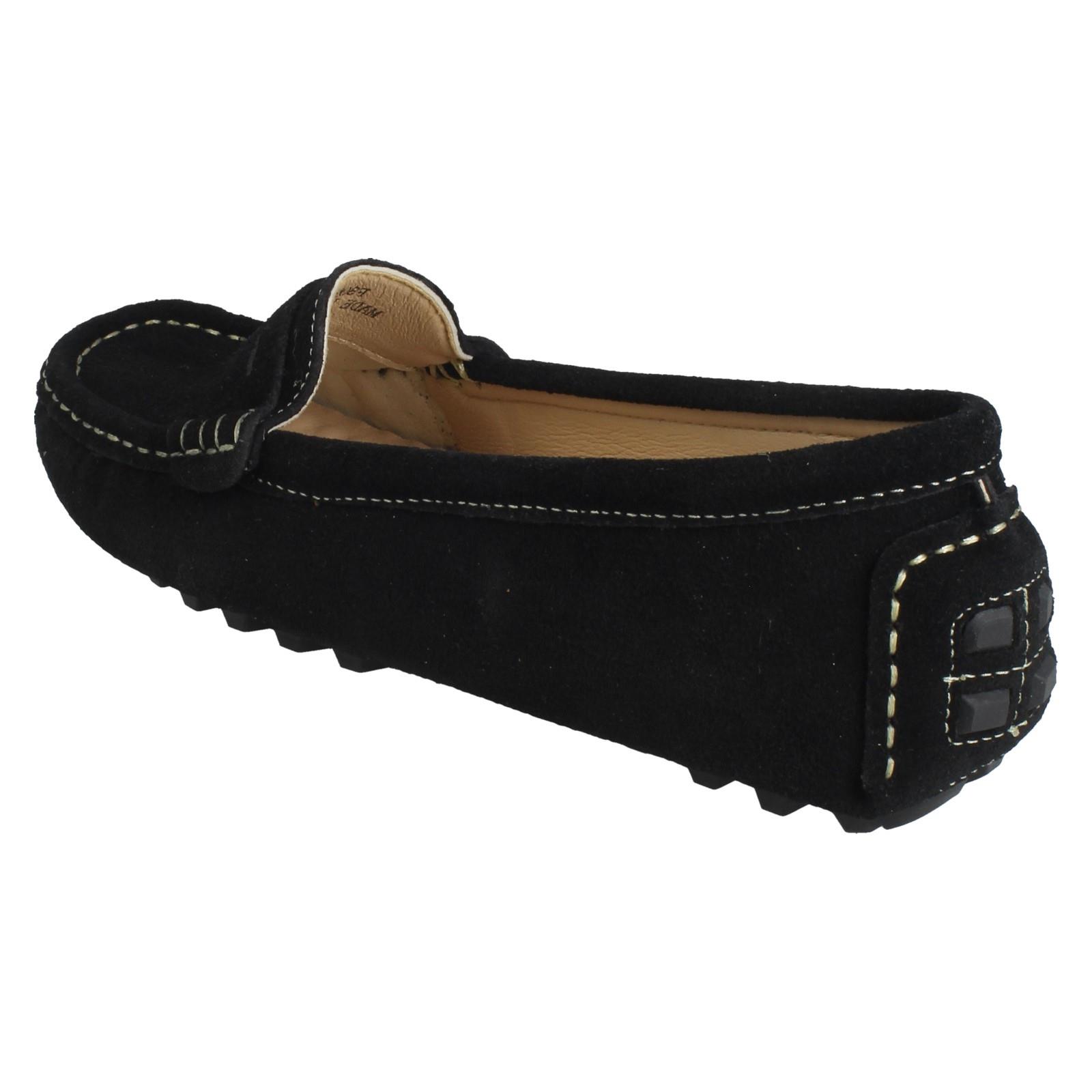 Ladies Down To Earth Suede Leather Slip On Moccasins F8R0593 - Picture 4 of 19