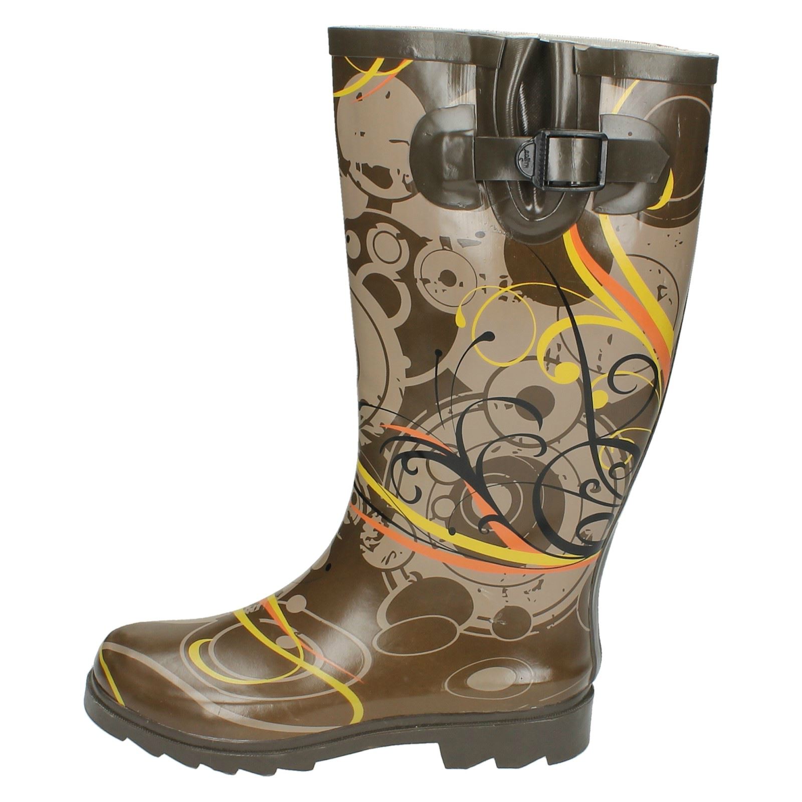 Ladies Spot On Swirls Design 'Wellington Boots' - Picture 3 of 10