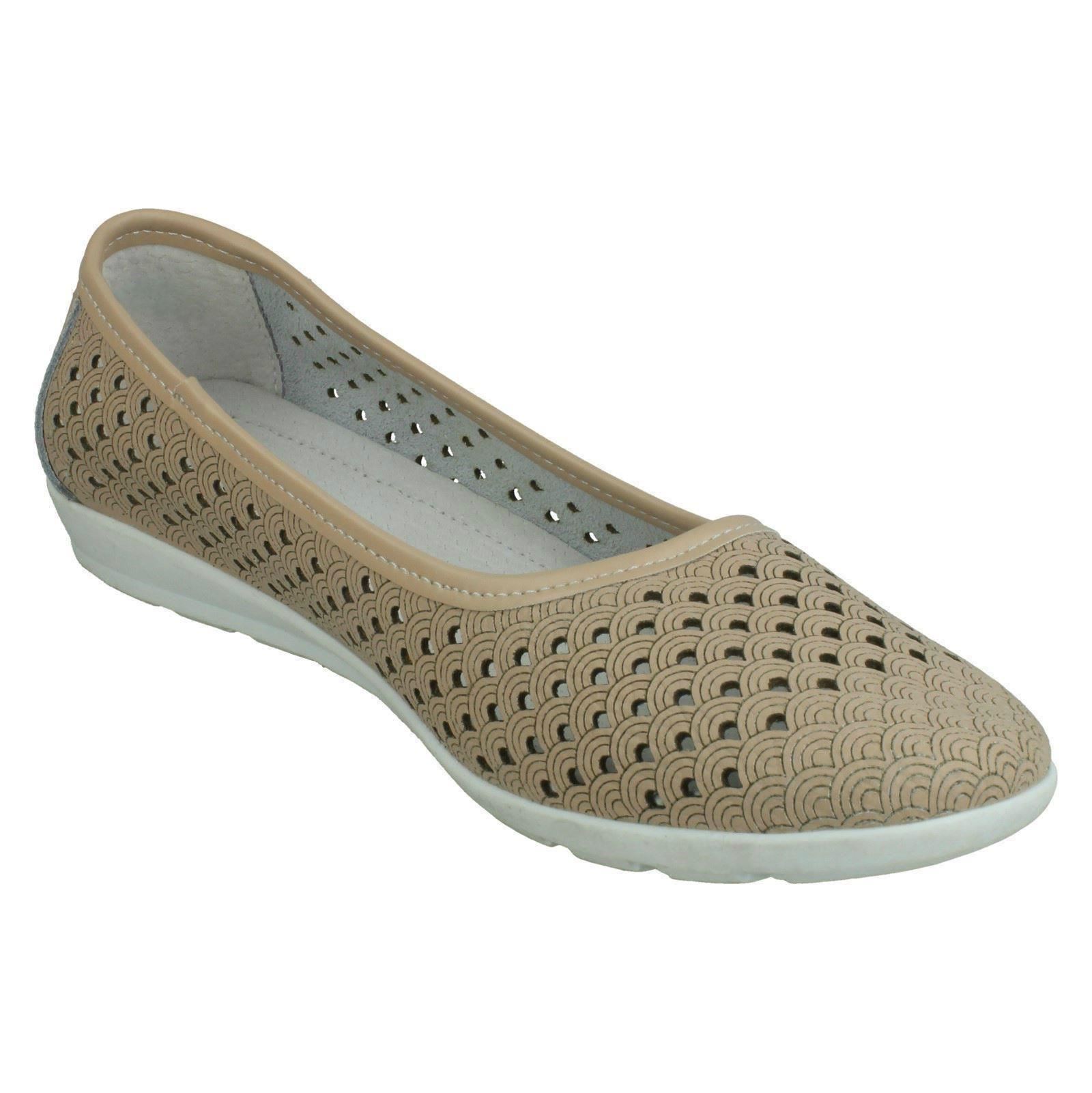 Ladies Eaze Synthetic Slip On Casual Ballerina Shoes - Picture 24 of 47