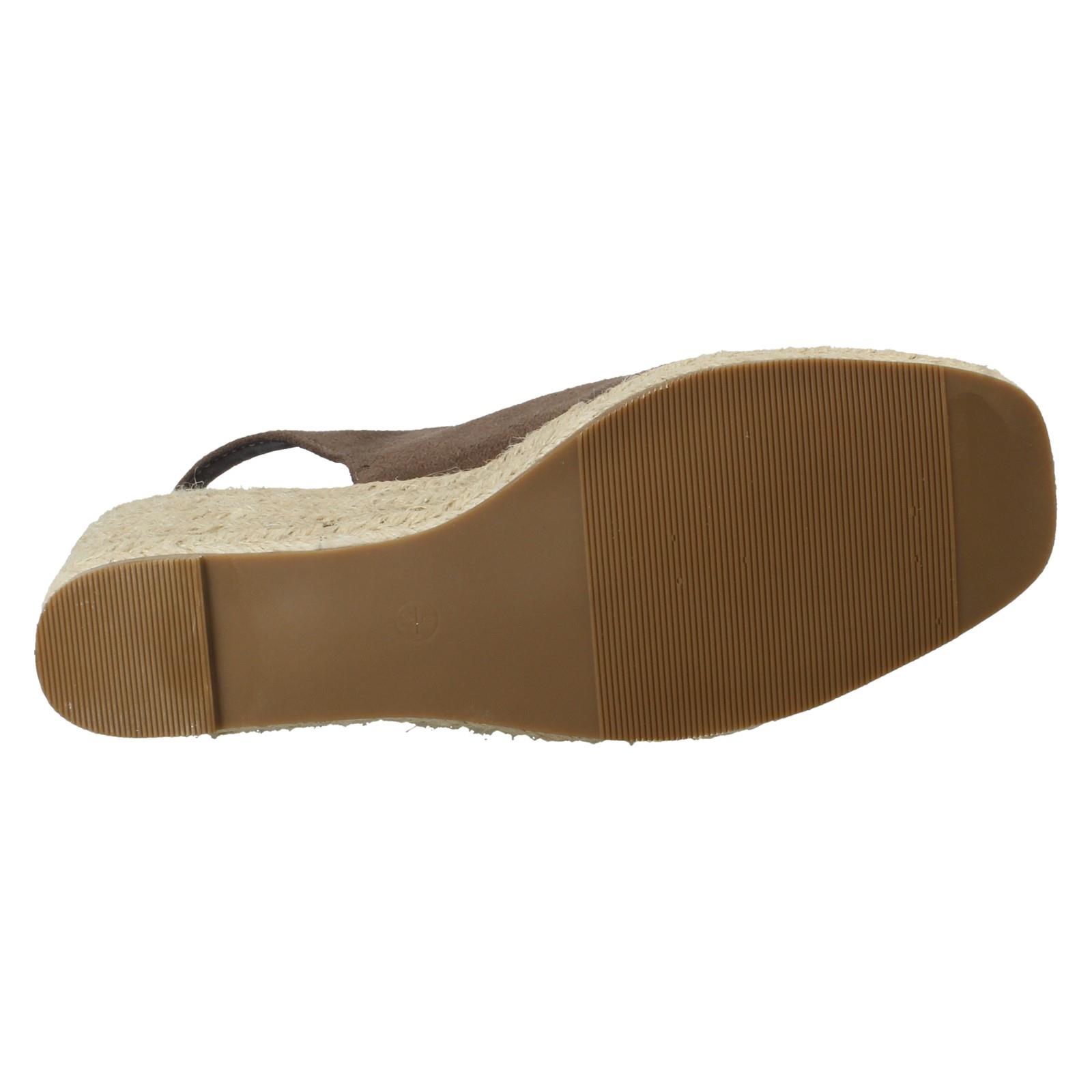 Ladies Anne Michelle Microfibre Wedge Heel Squared Toe Sandals 'F2R306' - Picture 28 of 28