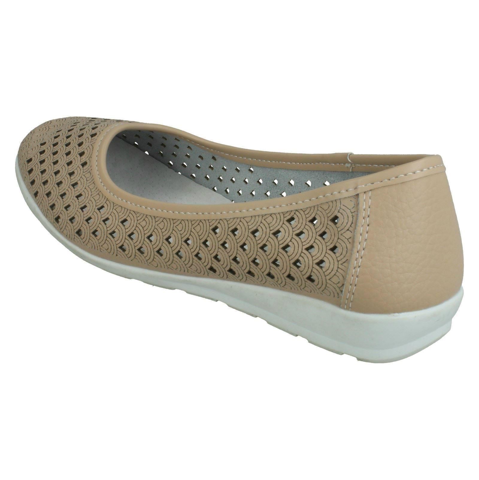 Ladies Eaze Synthetic Slip On Casual Ballerina Shoes - Picture 28 of 47