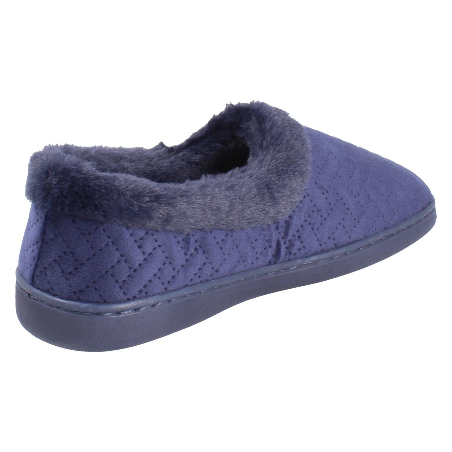 Ladies Clarks Wide Fitting Faux-Fur Woven Quilted Textile Slippers *Twyla Star* - Picture 15 of 19