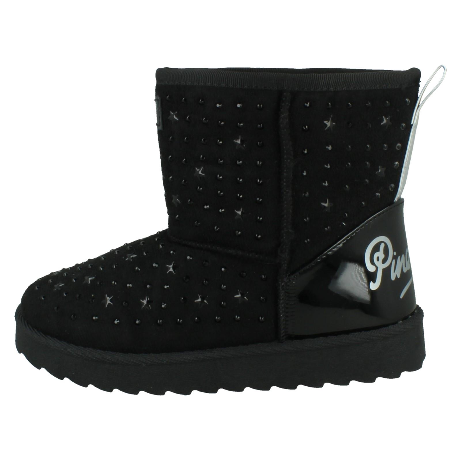 Girls Pineapple Casual Warmlined Comfy Boots With Star Stud Detailing H4R200 - Picture 3 of 19
