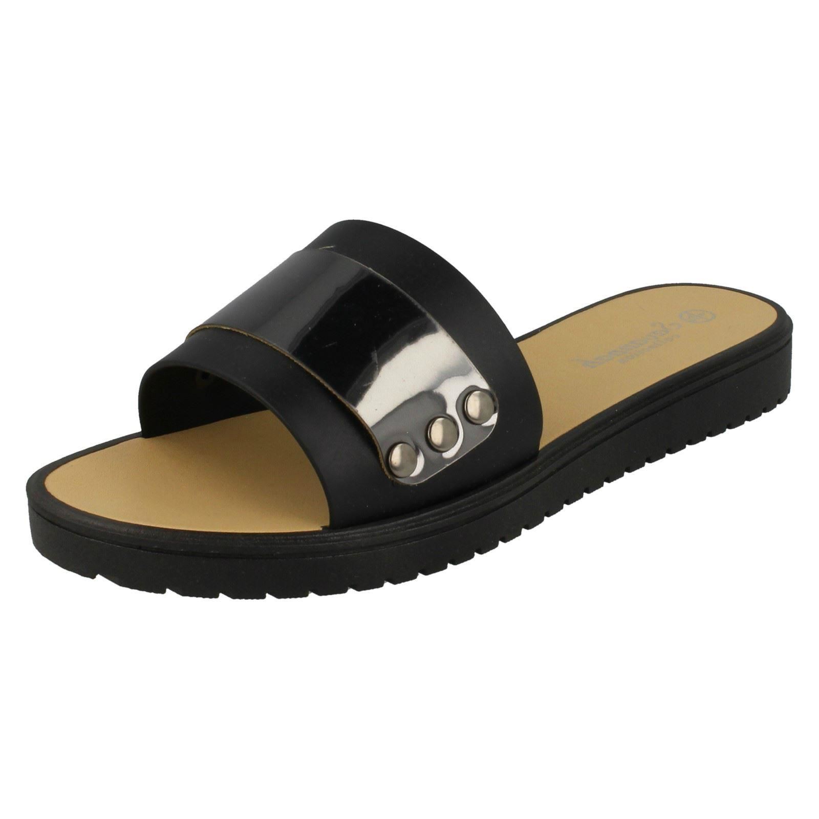 Savannah Damen flache Pantoletten mit Metalldetails - Bild 2 von 28