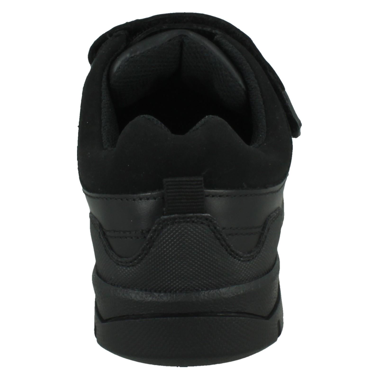 Boys Double Strap Black Leather School Shoes N1R153 - Picture 5 of 10