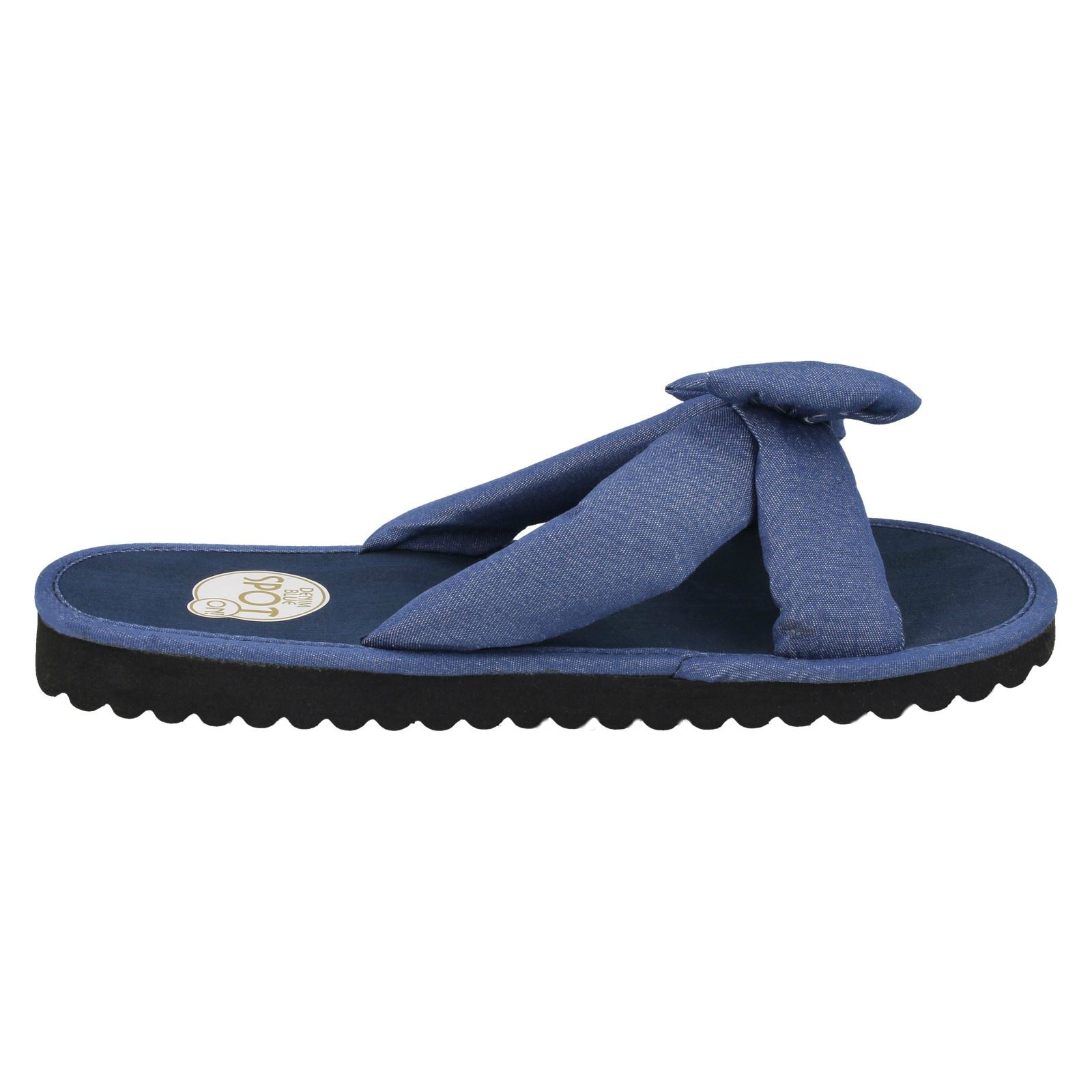 Ladies Spot On Flip Flops *Denim Mule*