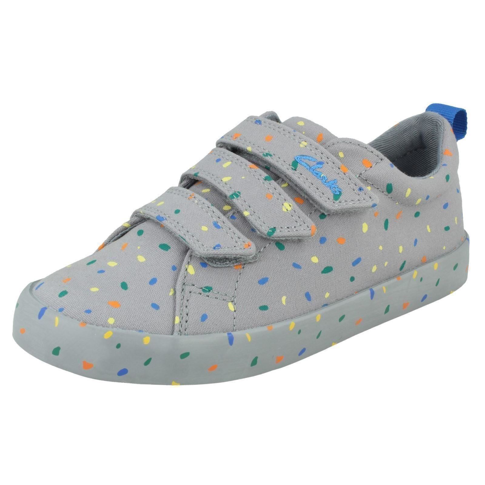Boys Clarks Casual Shoes 'Foxing Print K' - Picture 2 of 10