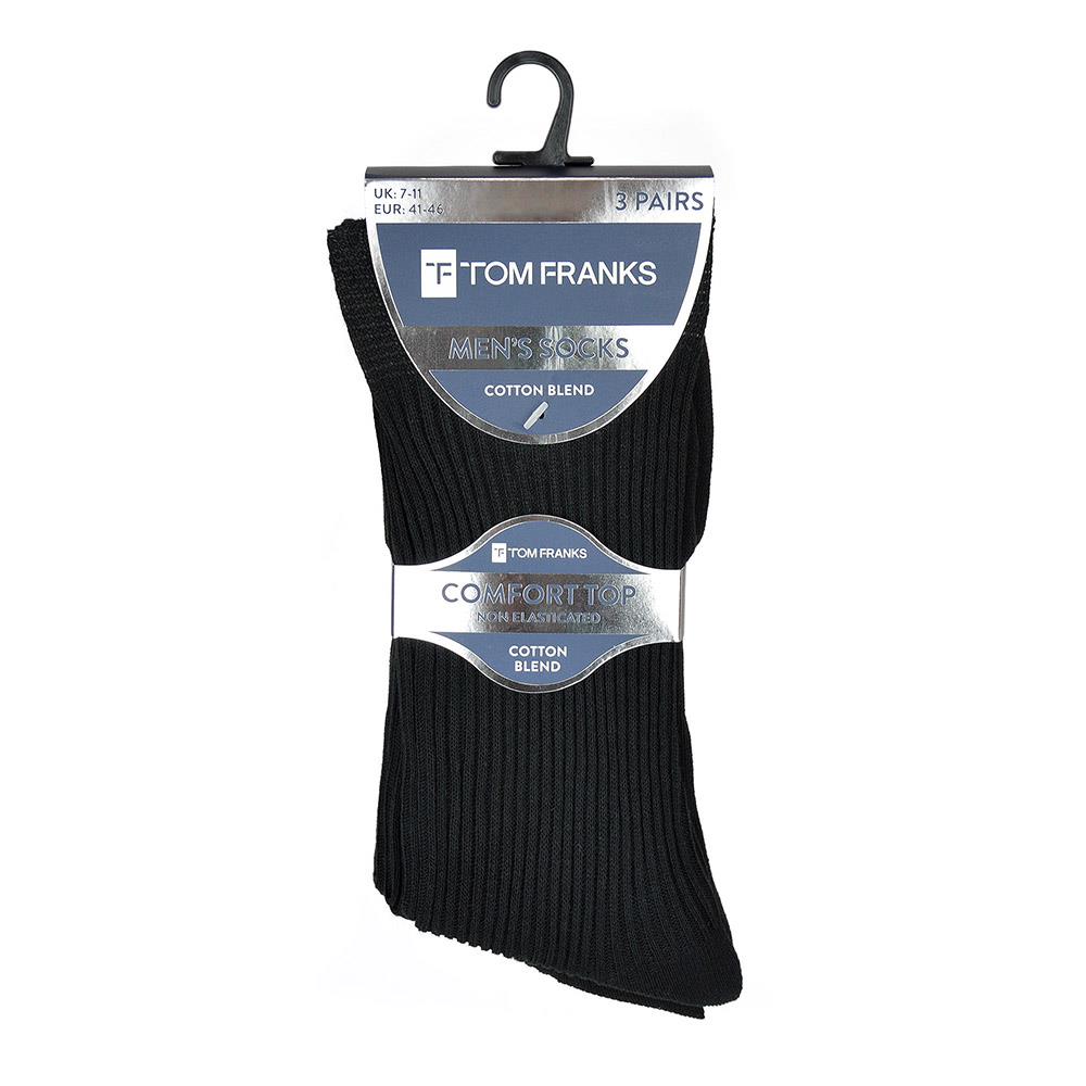 Mens Tom Franks Comfort Top Non Elasticated Rib Socks 'SK613' - Picture 2 of 7