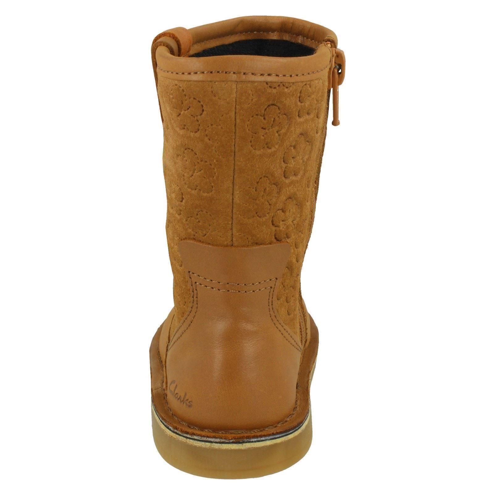 Girls Clarks Comet Pop Casual Mid Calf Boots - Picture 9 of 19