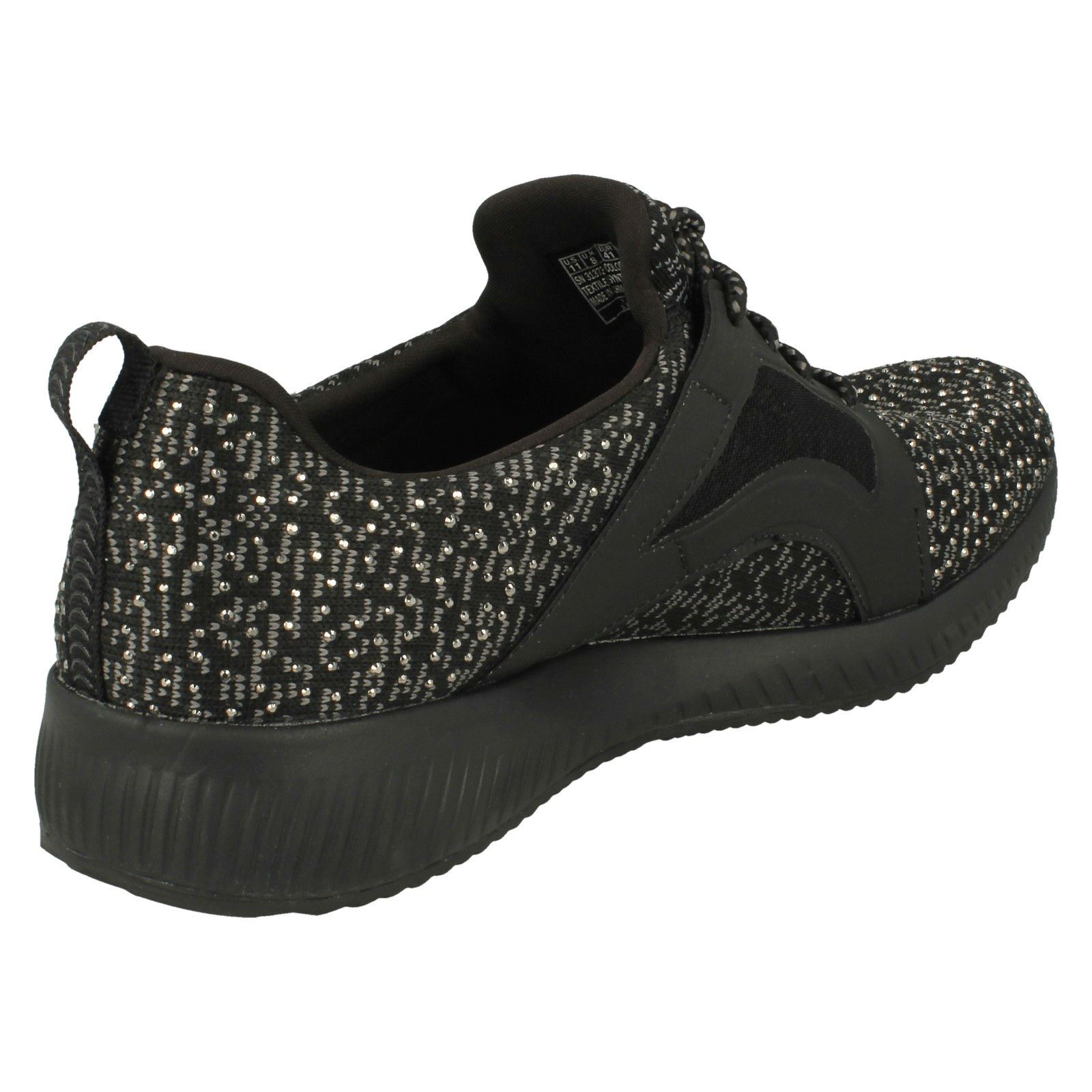 Trainers Lace Up Black Womens silver Write Skechers sky black qStTwZx