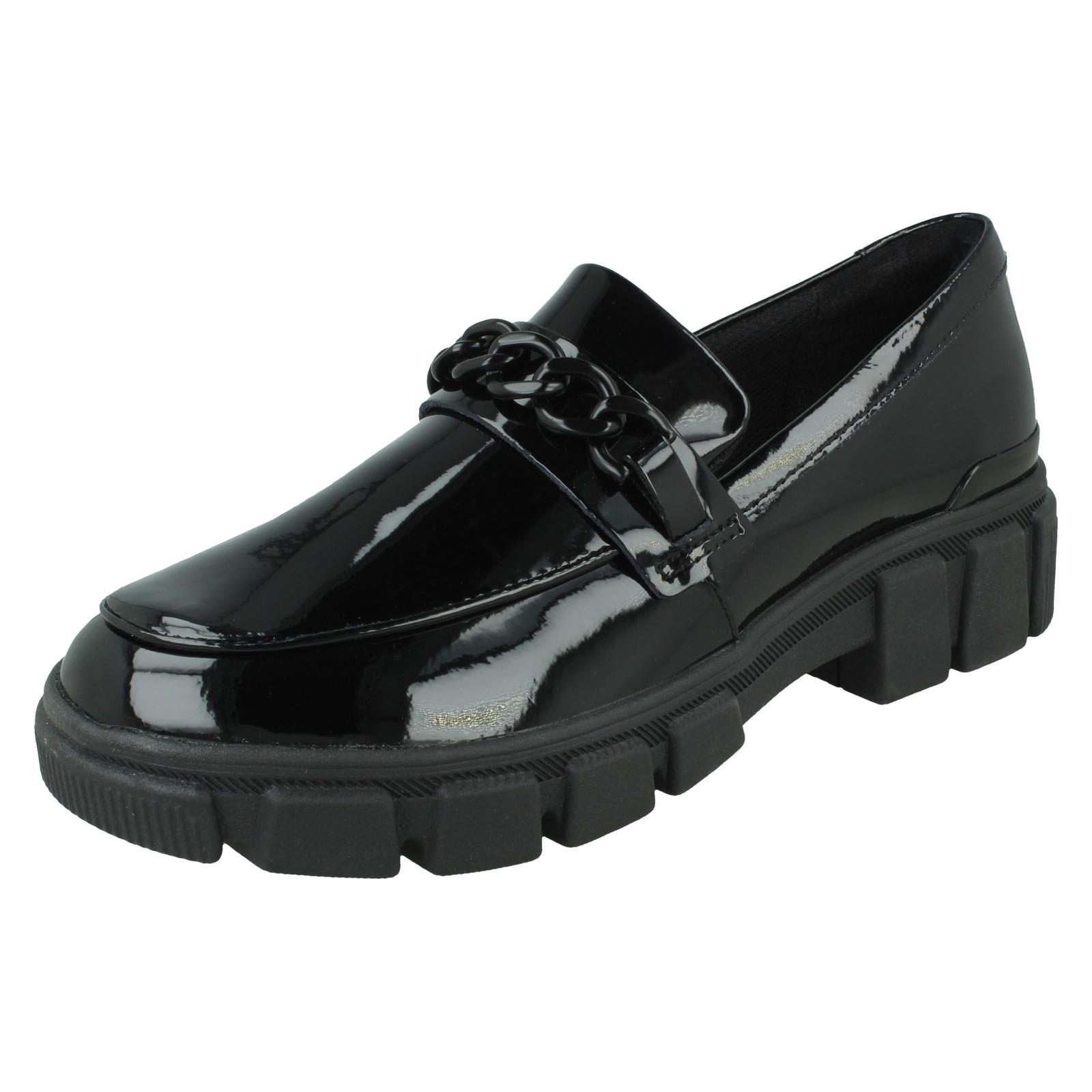 Girls Clarks Leather / Patent Chunky Sole School Shoes Evyn Walk Y - Picture 2 of 19