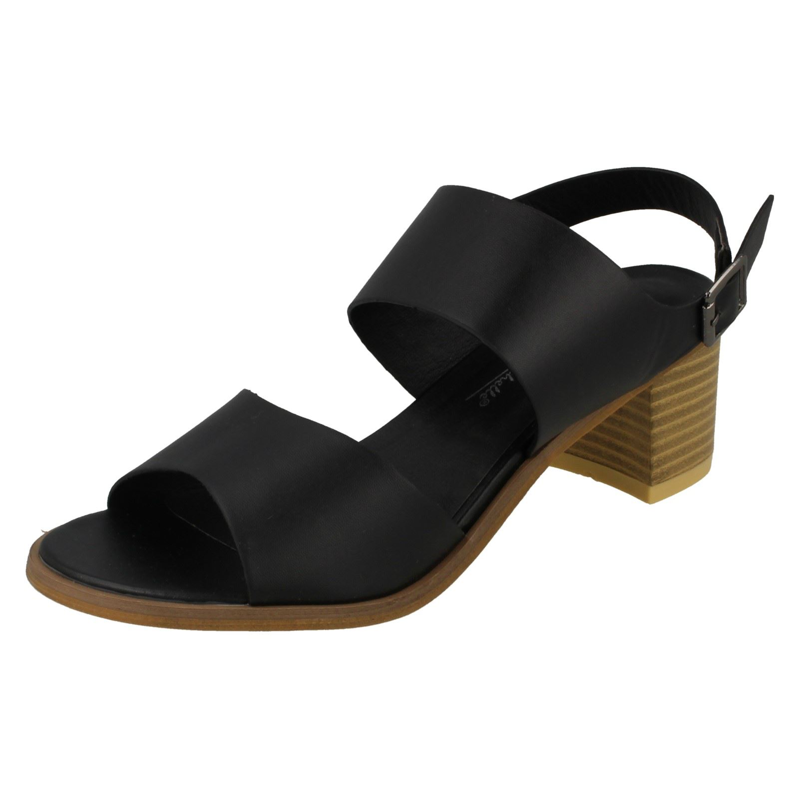 Ladies Anne Michelle Ankle Strap Casual Sandals With A Buckle Fastened Strap - Picture 2 of 28