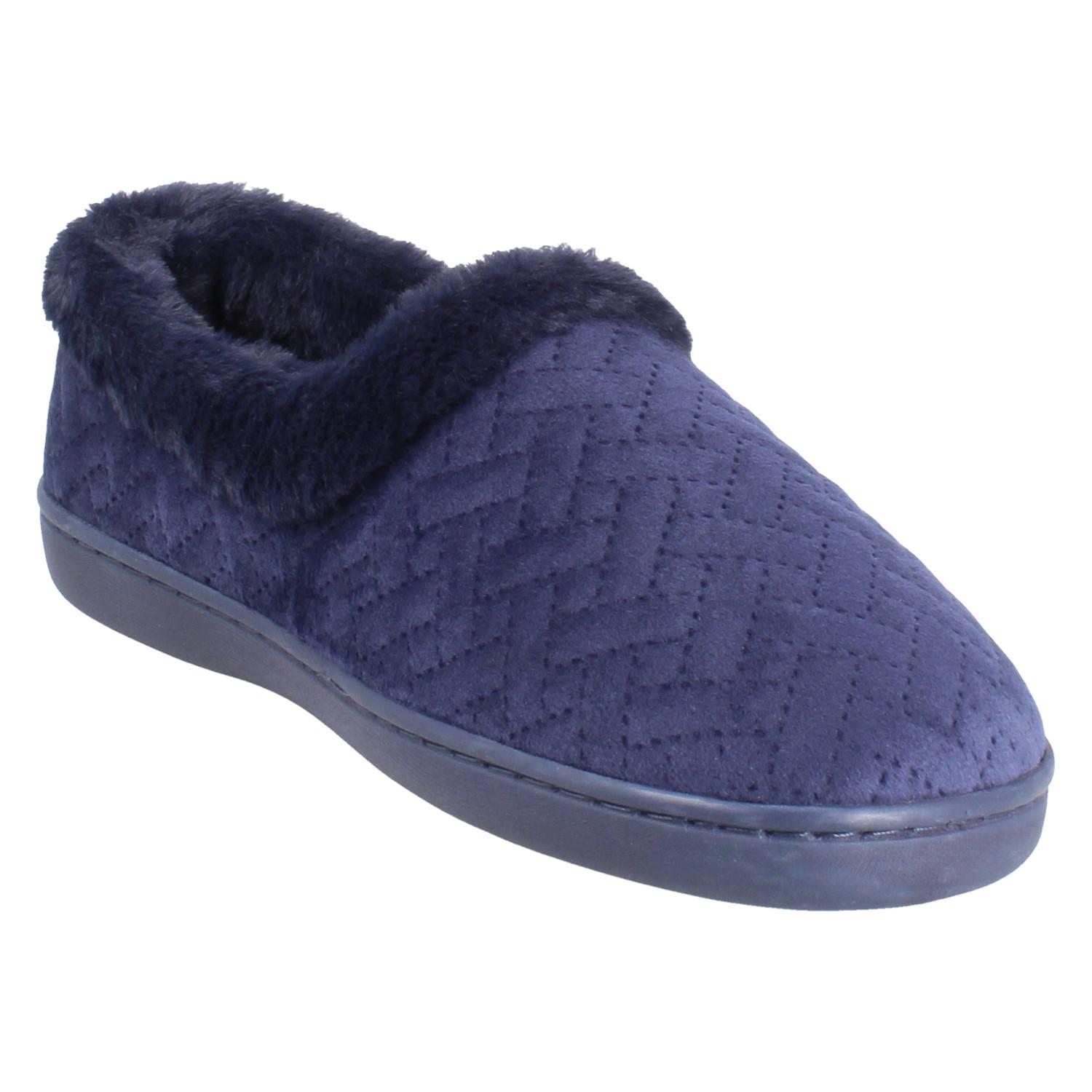 Ladies Clarks Wide Fitting Faux-Fur Woven Quilted Textile Slippers *Twyla Star* - Picture 17 of 19