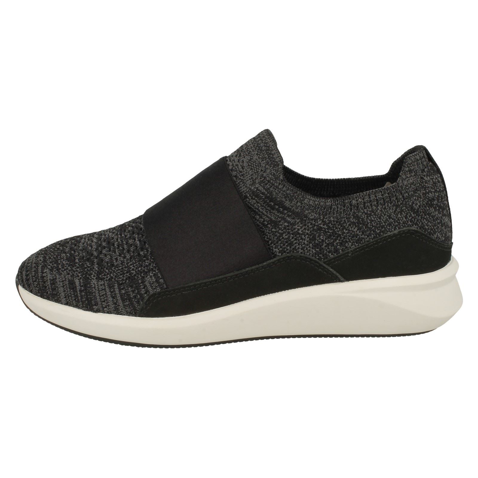 Ladies Clarks Un Rio Knit Elasticated Strap Detailed Trainers - Picture 10 of 19