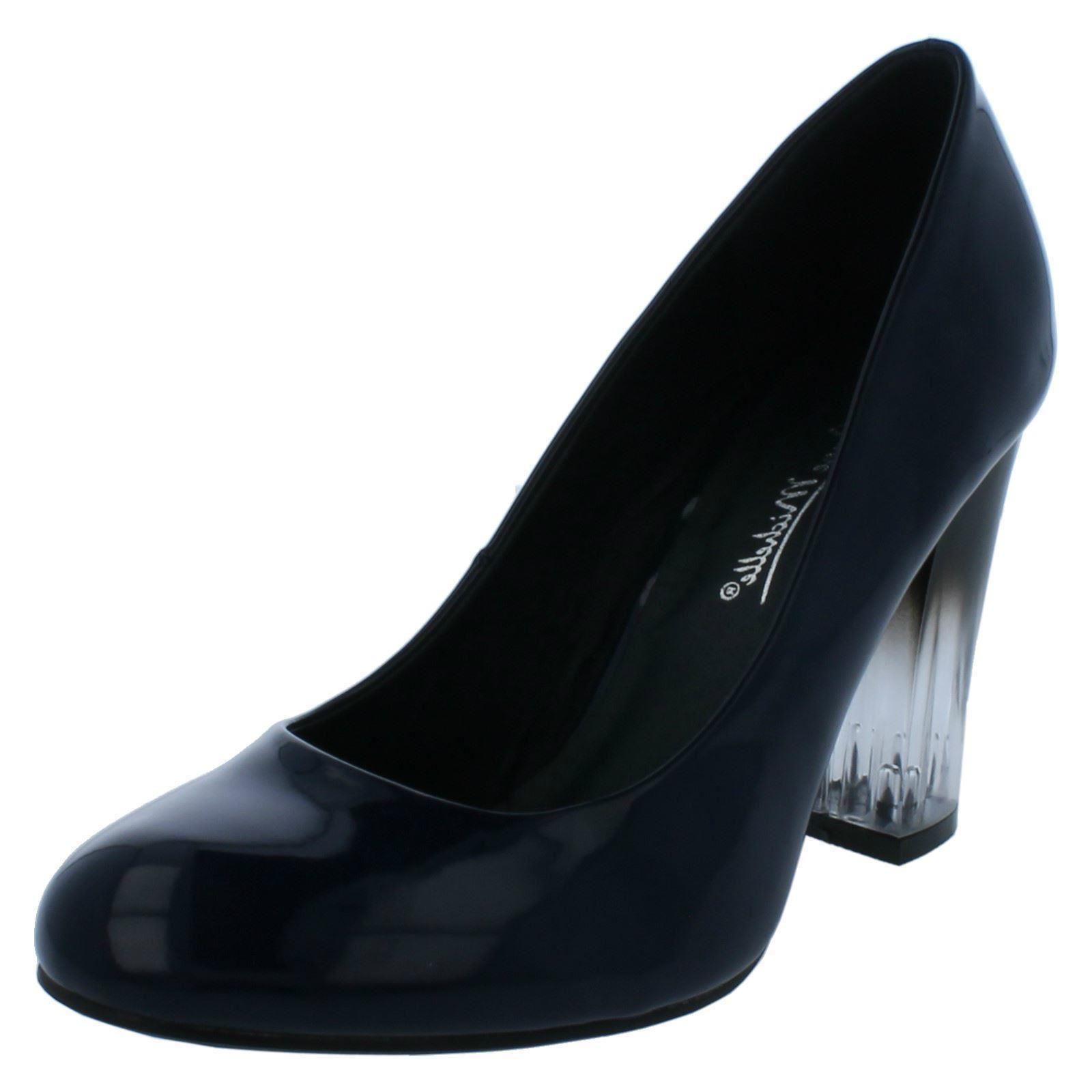 Ladies Anne Michelle Clear Block Heel Court Shoes F9R921 - Picture 20 of 28