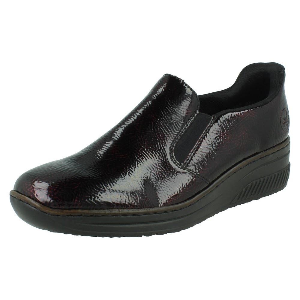Ladies Rieker Wedge Sole Casual Square-Toe Slip On Shoes - 48761 - Picture 20 of 28