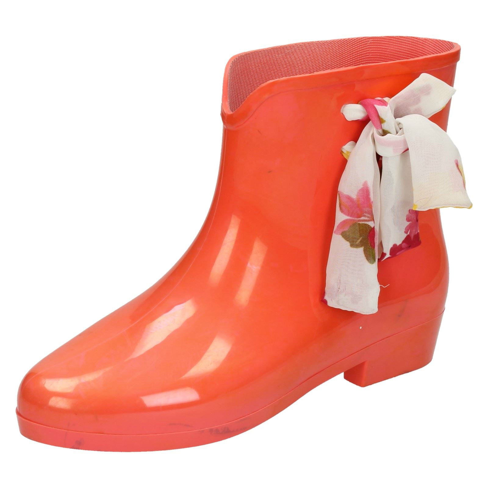 Ladies Spot On Tied Bow Detail Ankle 'Wellington Boots' - Picture 2 of 46