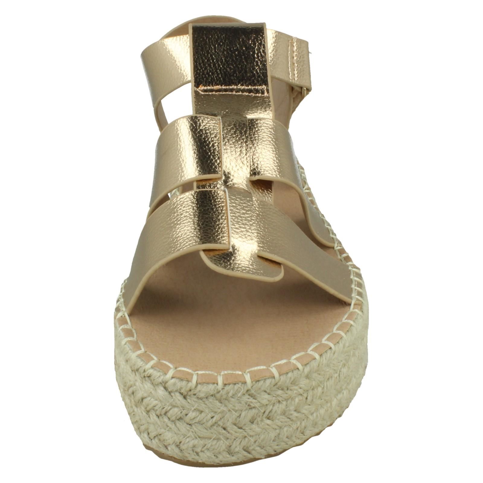 Ladies Down to Earth Gladiator Platform Espadrille with Ankle Strap *F1R2084* - Picture 18 of 28