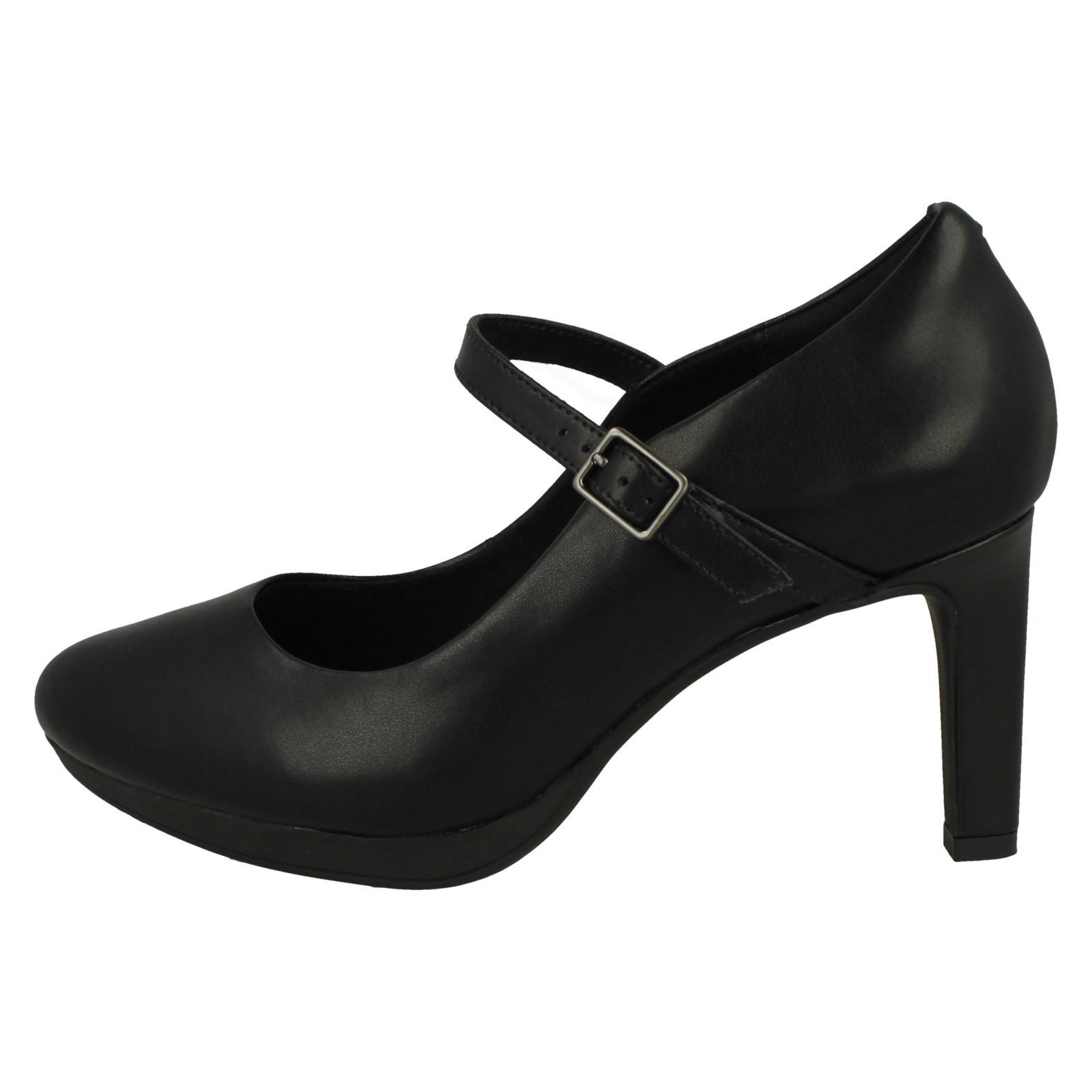 Damas Clarks Elegantes Tacones de Plataforma Mary Jane Estilo Corte Zapatos Ambyr Brillo - Imagen 3 de 10