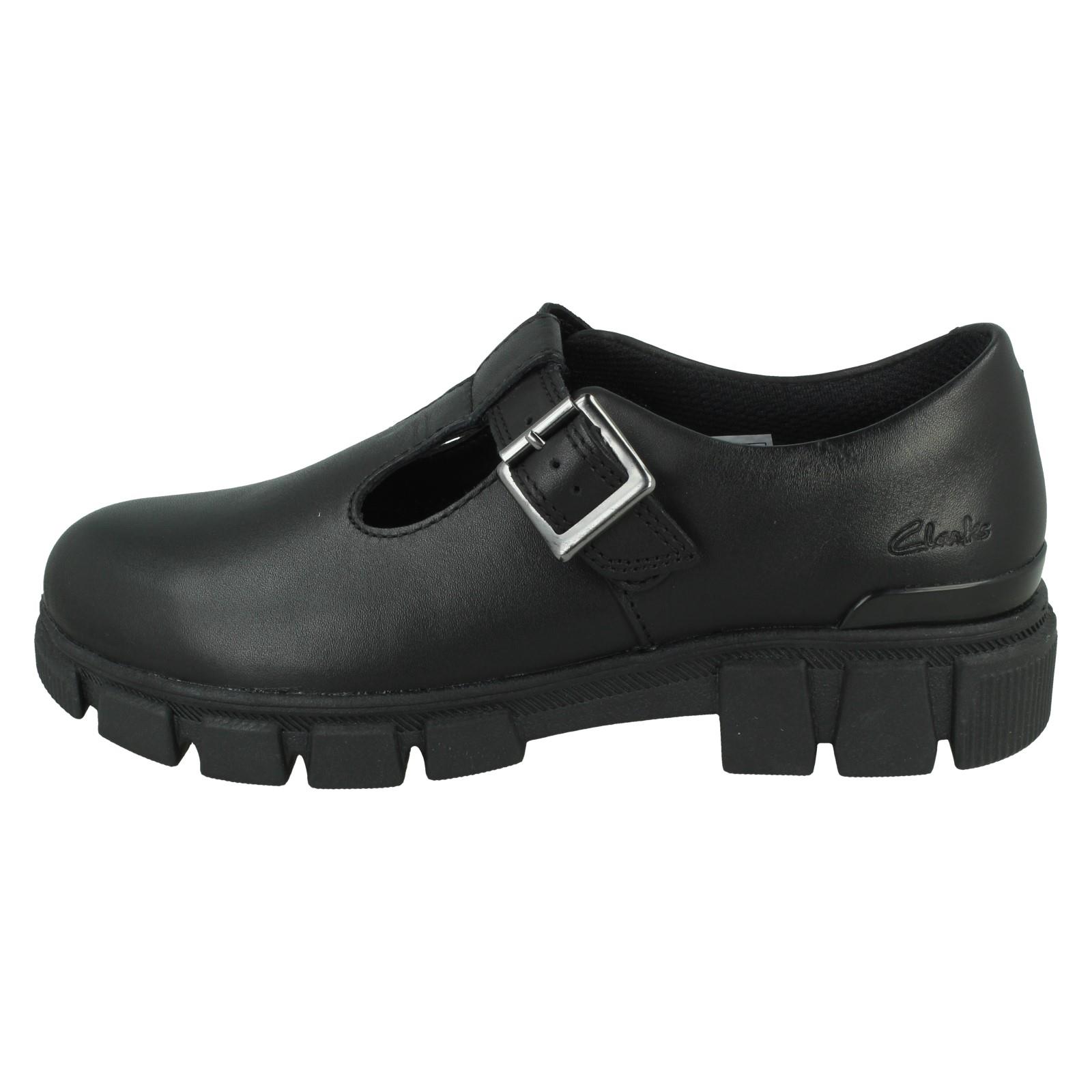 Girls Clarks Chunky Sole T-Bar School Shoes *Evyn Bar K* - Picture 3 of 19